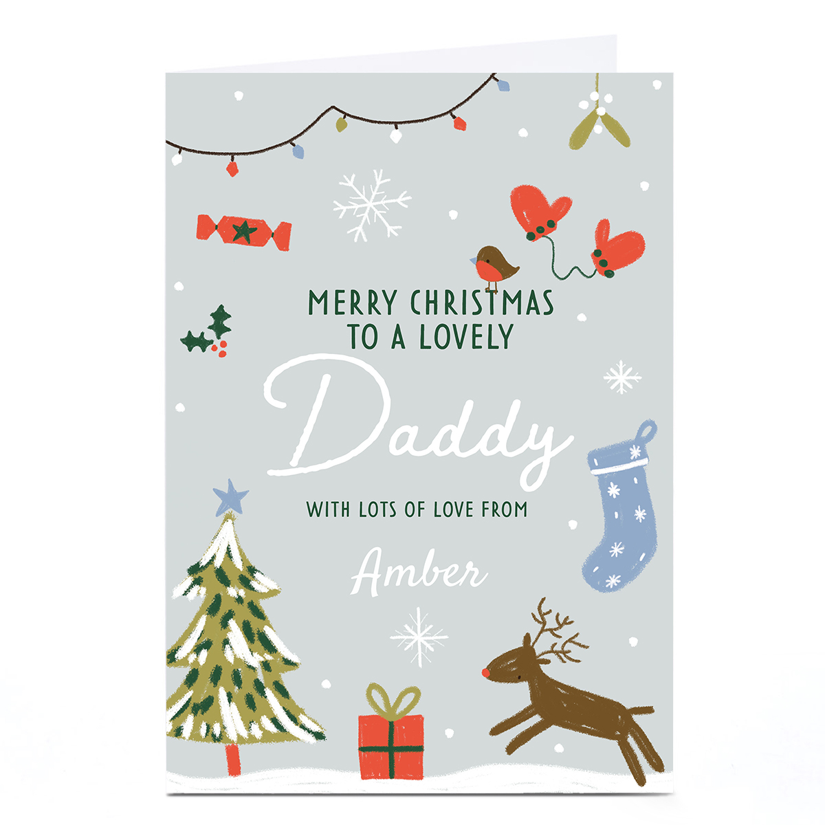 Personalised Juniper & Rose Christmas Card - Daddy