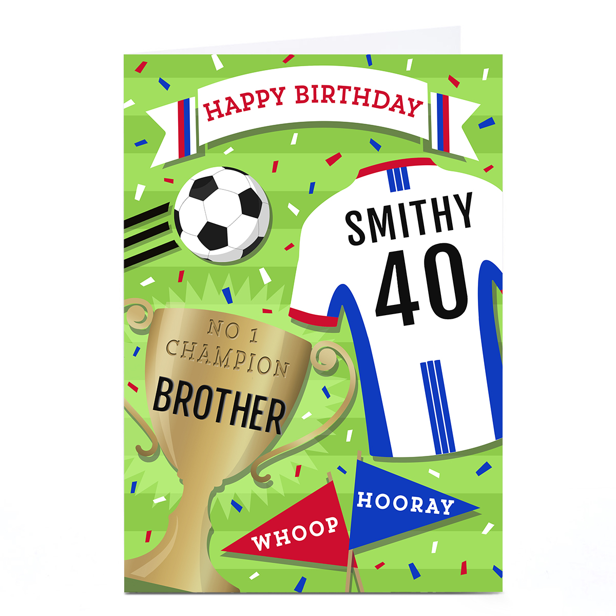 Personalised Birthday Card - Football Shirt Brother