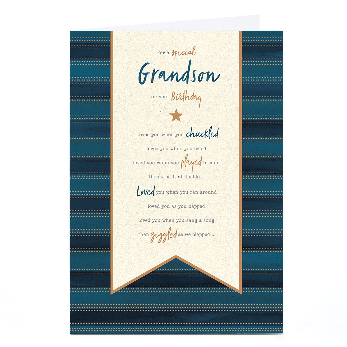 Personalised Birthday Card - Loved You When Poem, Grandson