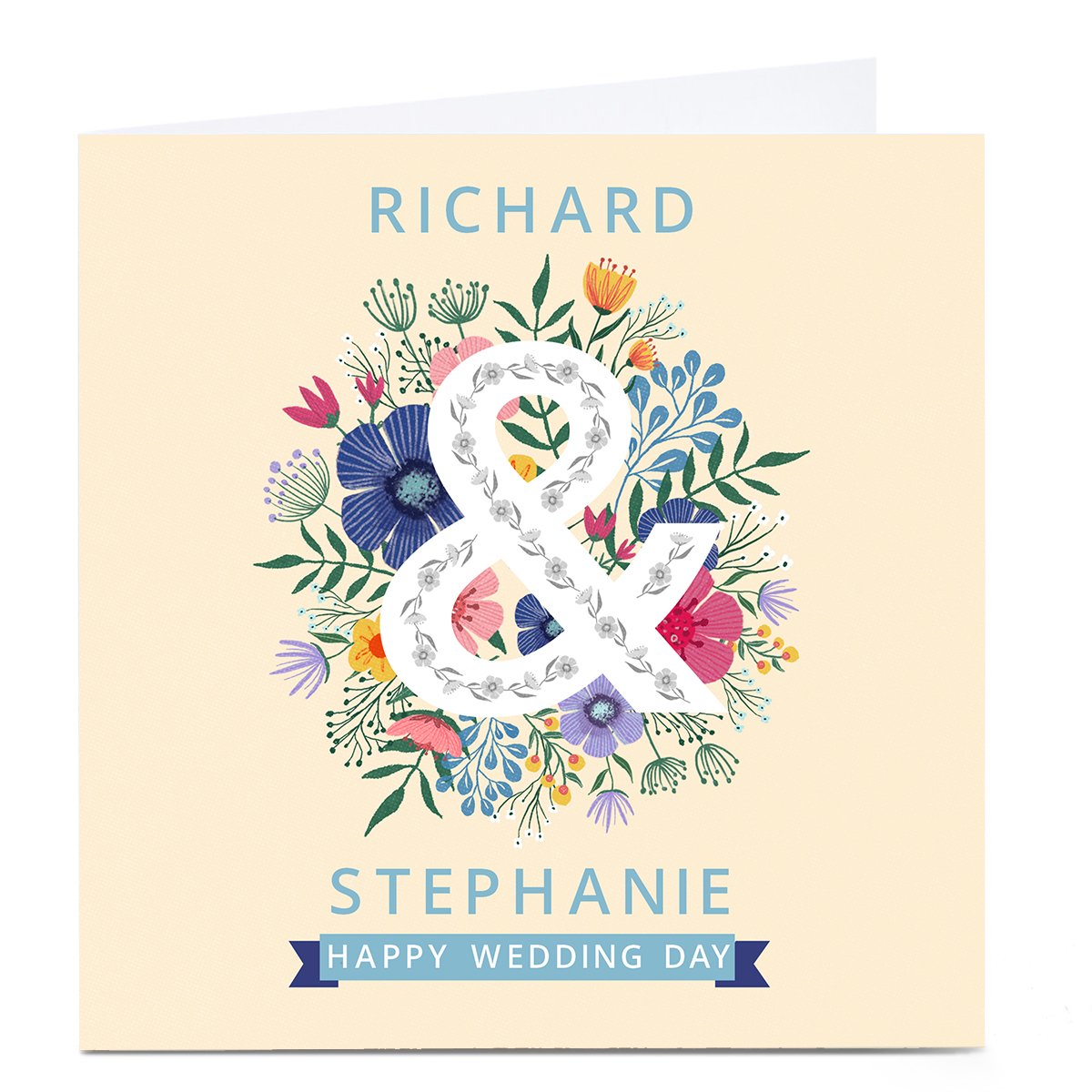 Personalised Dalia Clark Wedding Card - Floral