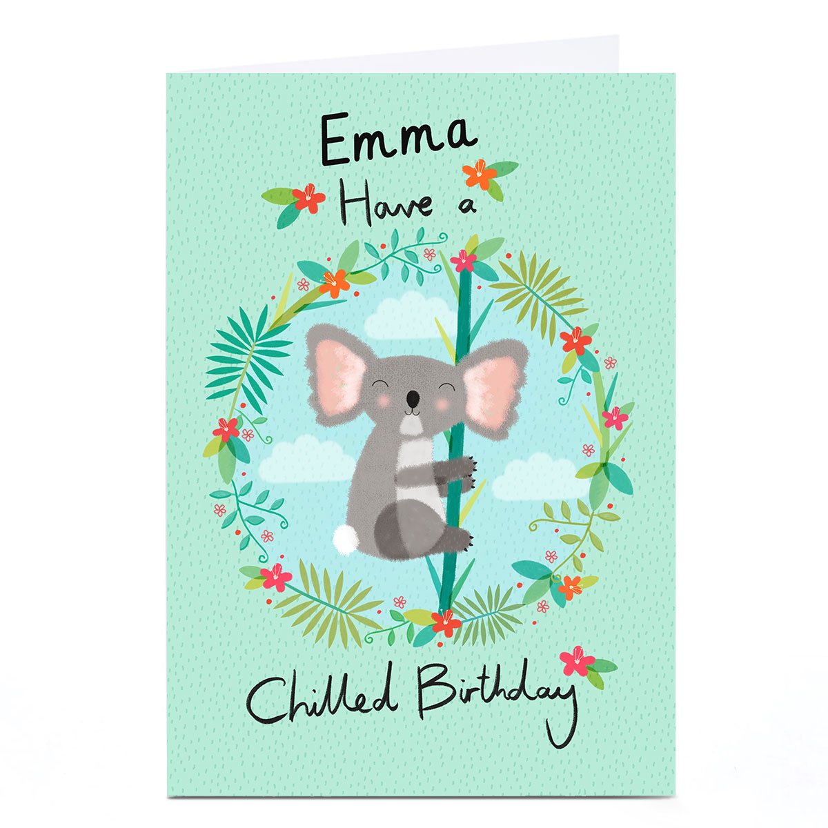 Personalised Hannah Steele Birthday Card - Chilled Koala
