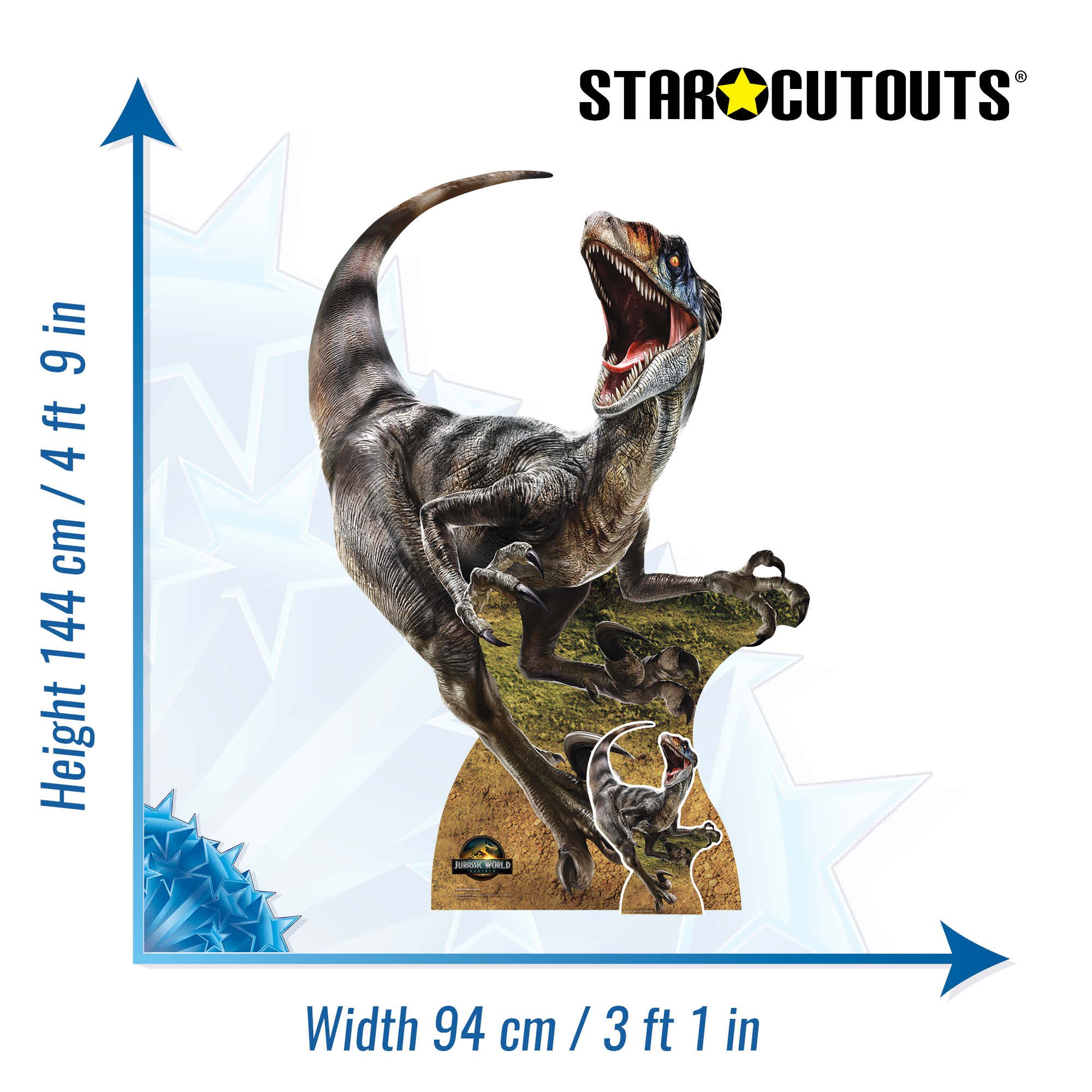 Velociraptor Dinosaur Jurassic World Rebirth Cardboard Cutout