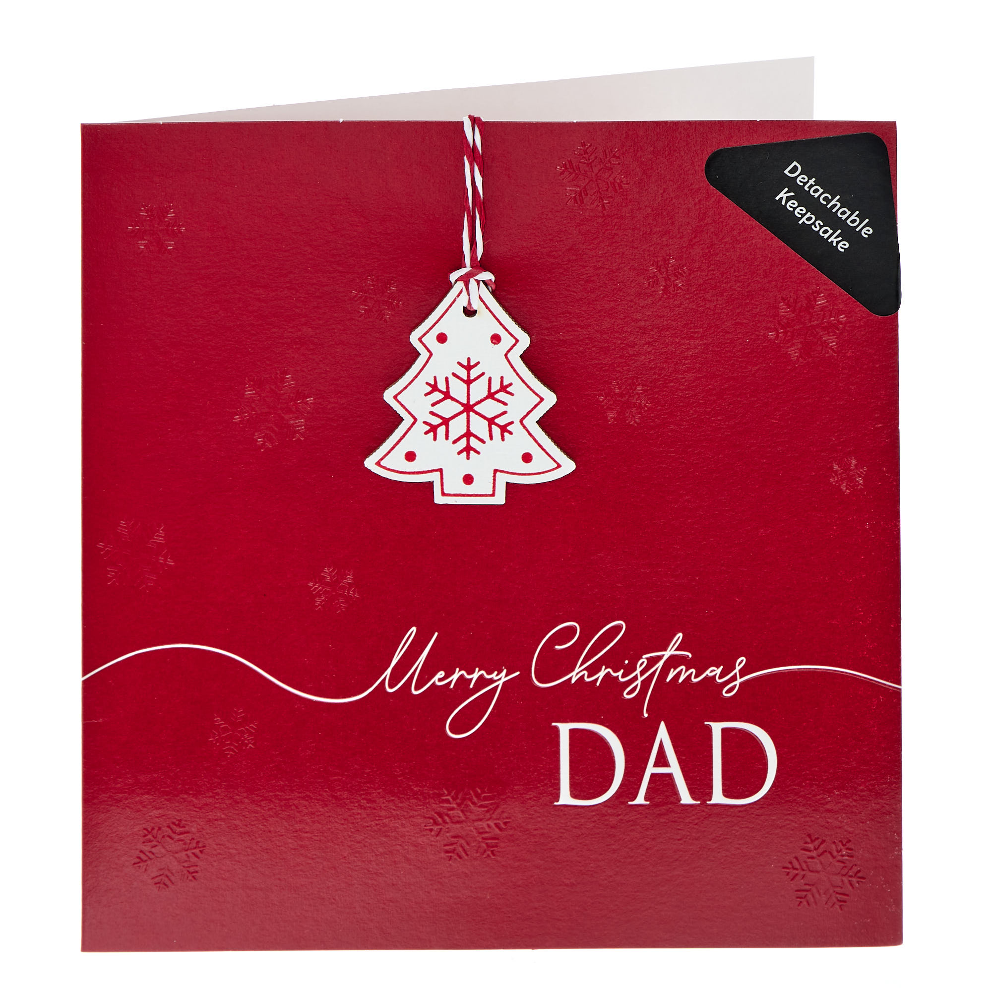Dad Red & White Tree Christmas Card