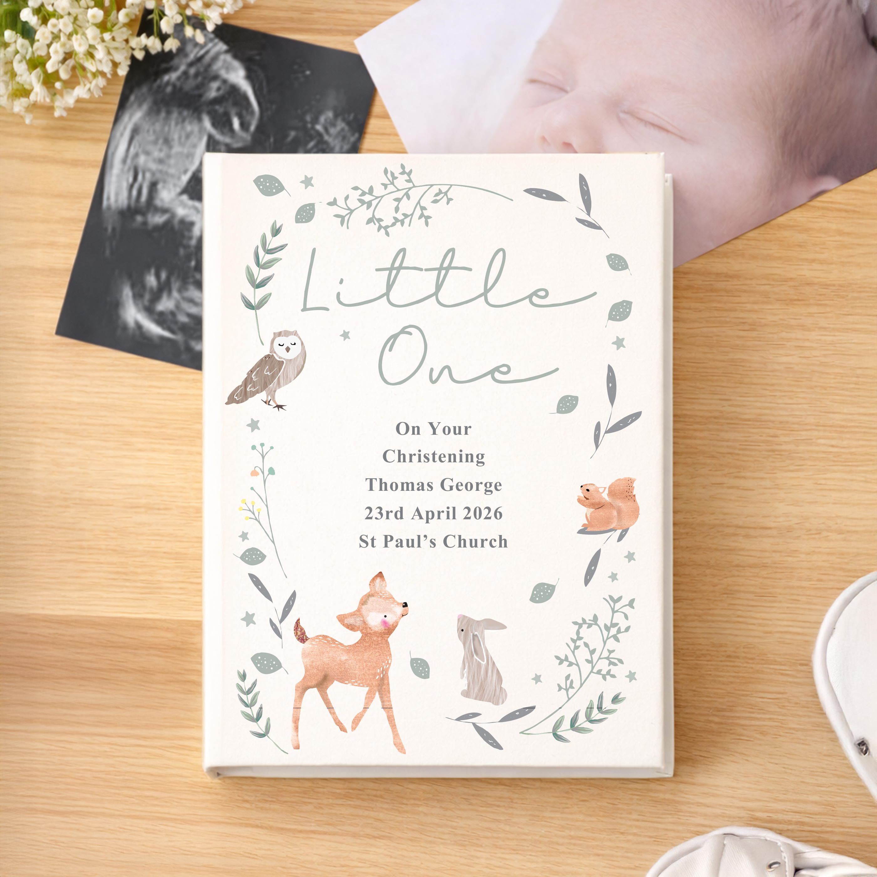 Personalised Woodland Animals 6x4-Inch Photo Album with Sleeves