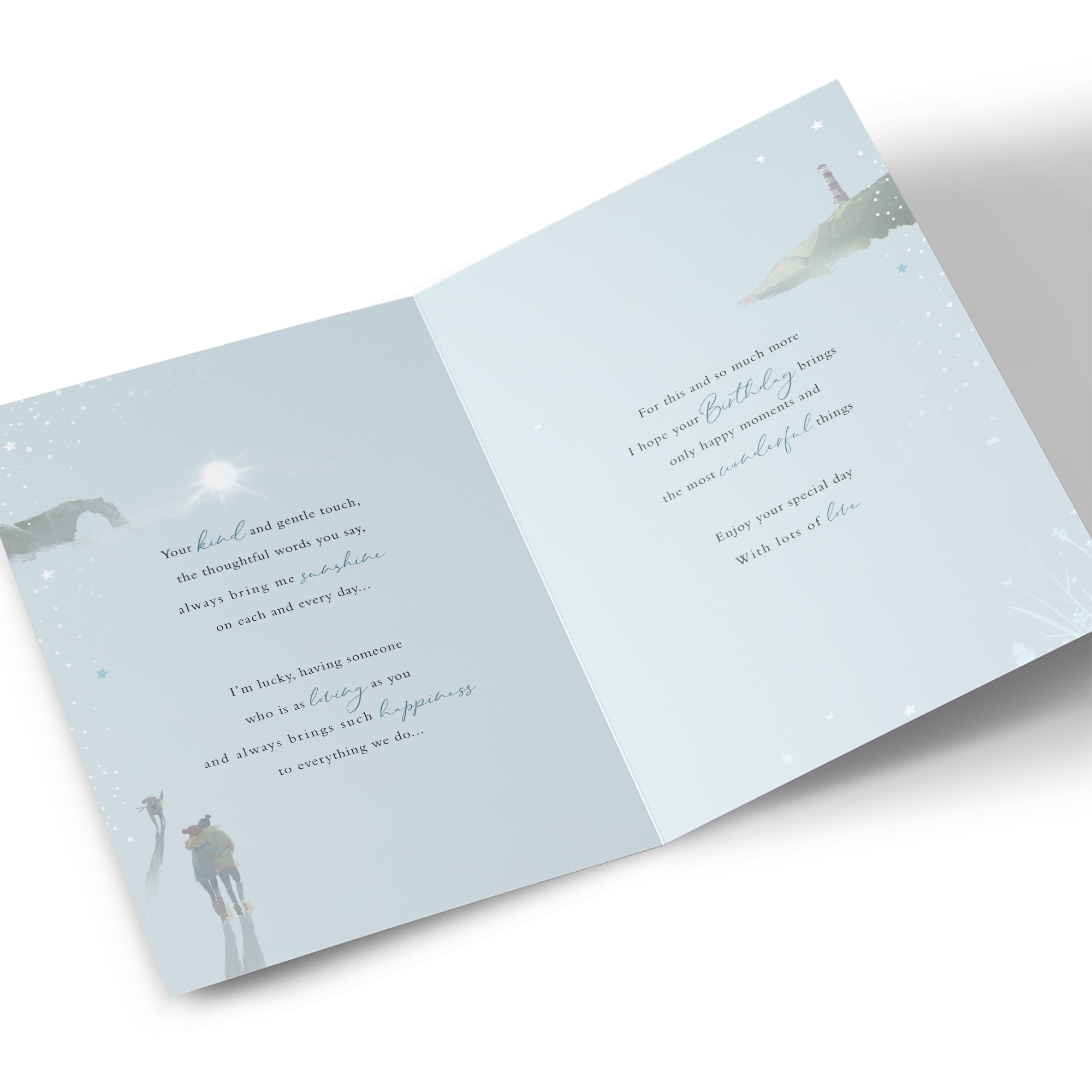 Birthday Card - Romantic Walk on The Beach, Husband