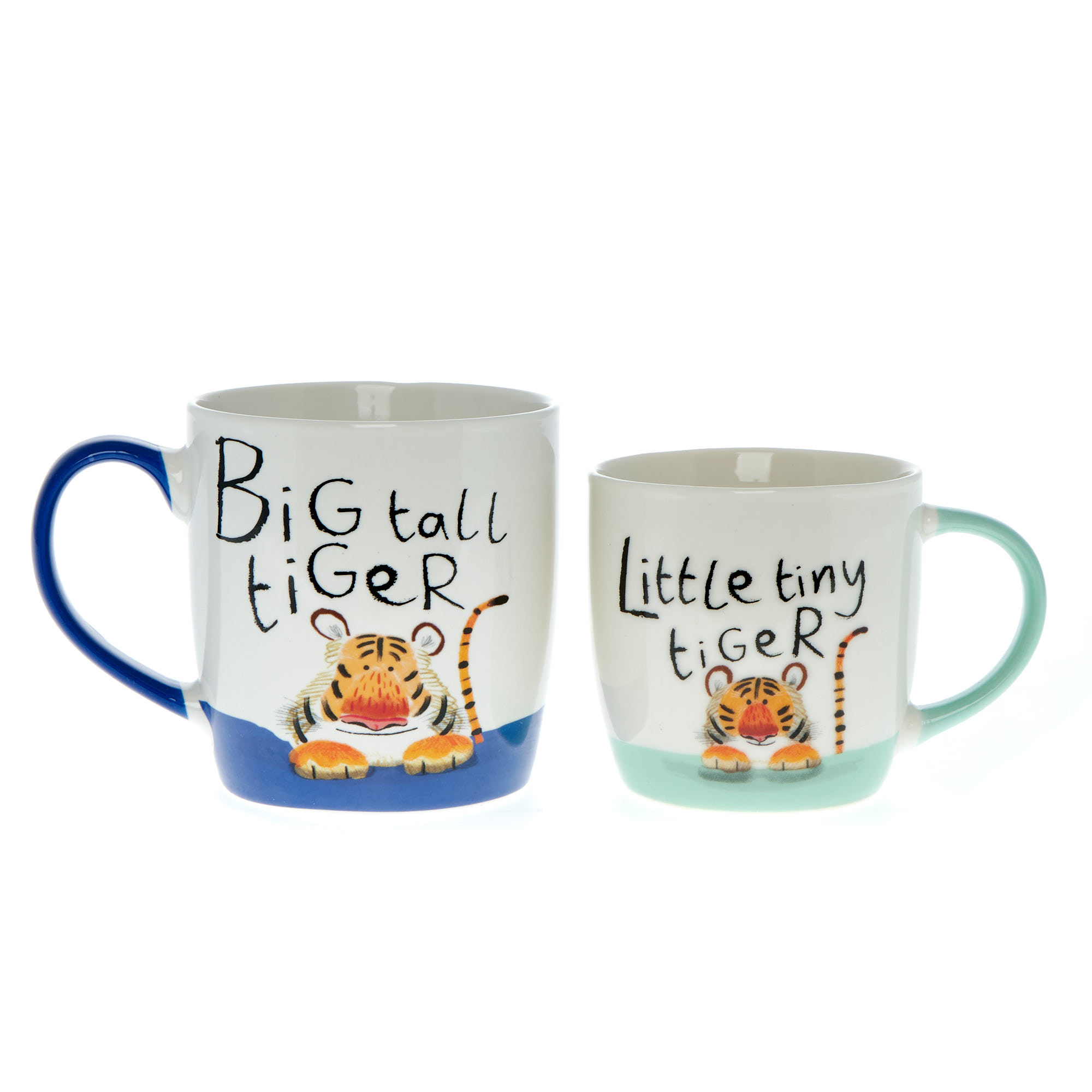 Daddy & Me Blue Tigers Twin Mug Set