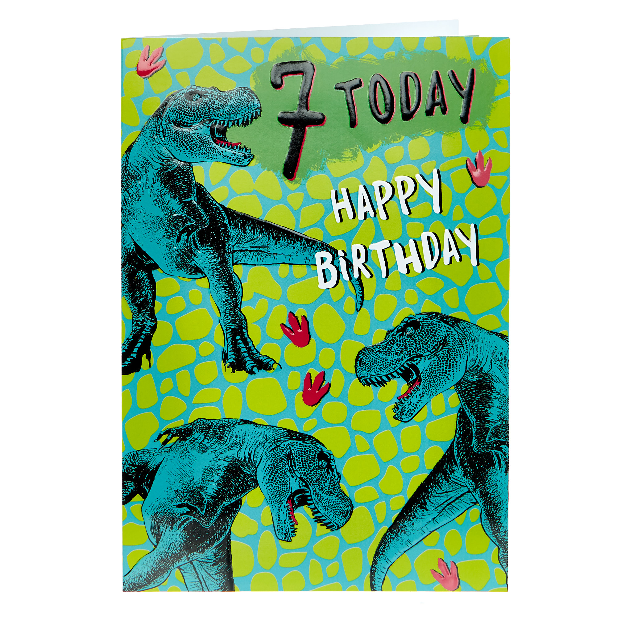 7th Birthday Card - Dinosaurs