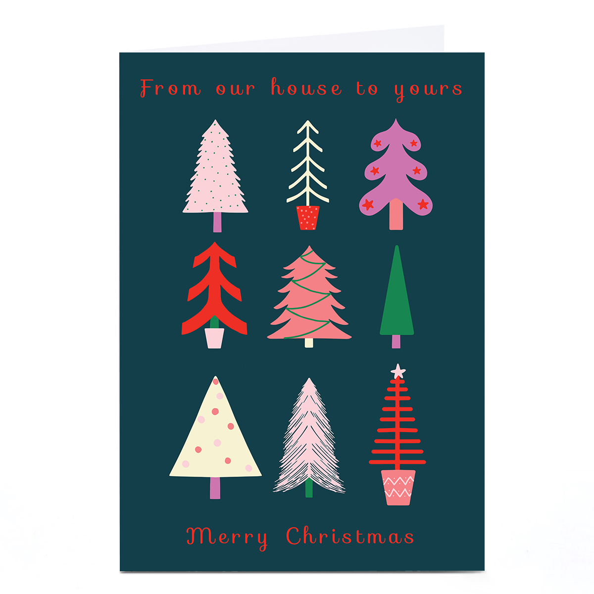 Personalised Sazerelli Designs Christmas Card - Tree Print