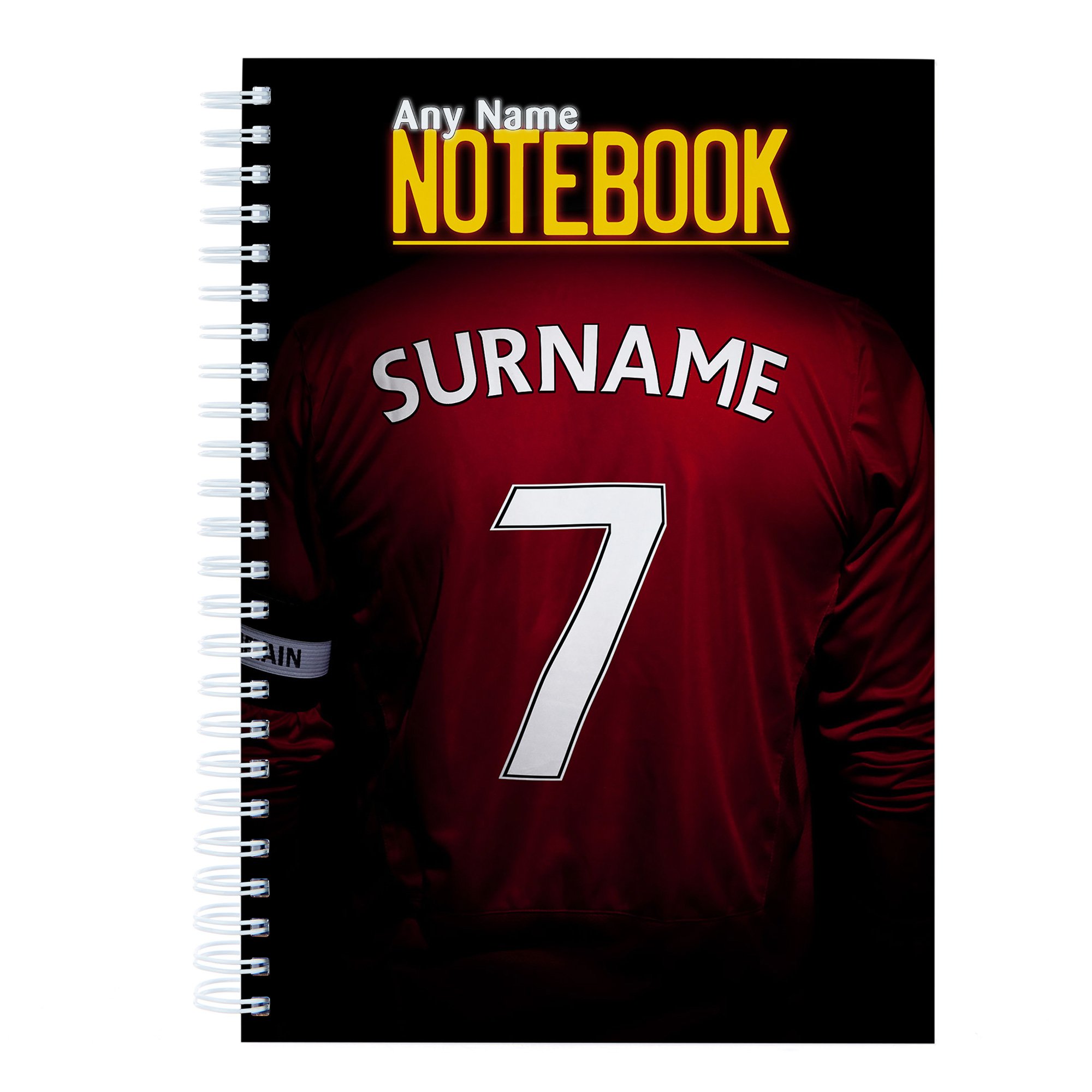 Personalised Red Football Shirt Notebook