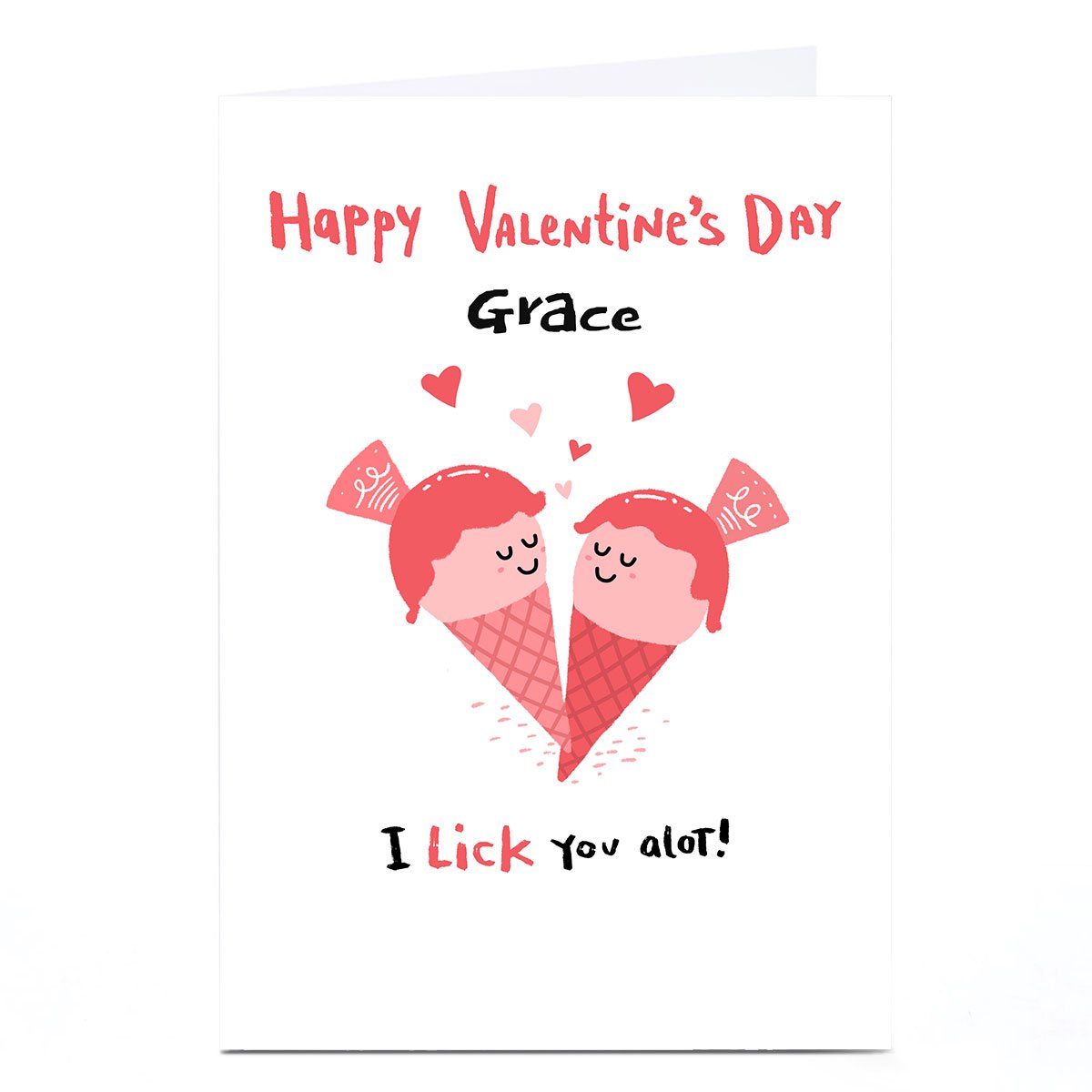 Personalised Hew Ma Valentine's Day Card - Lick You A Lot
