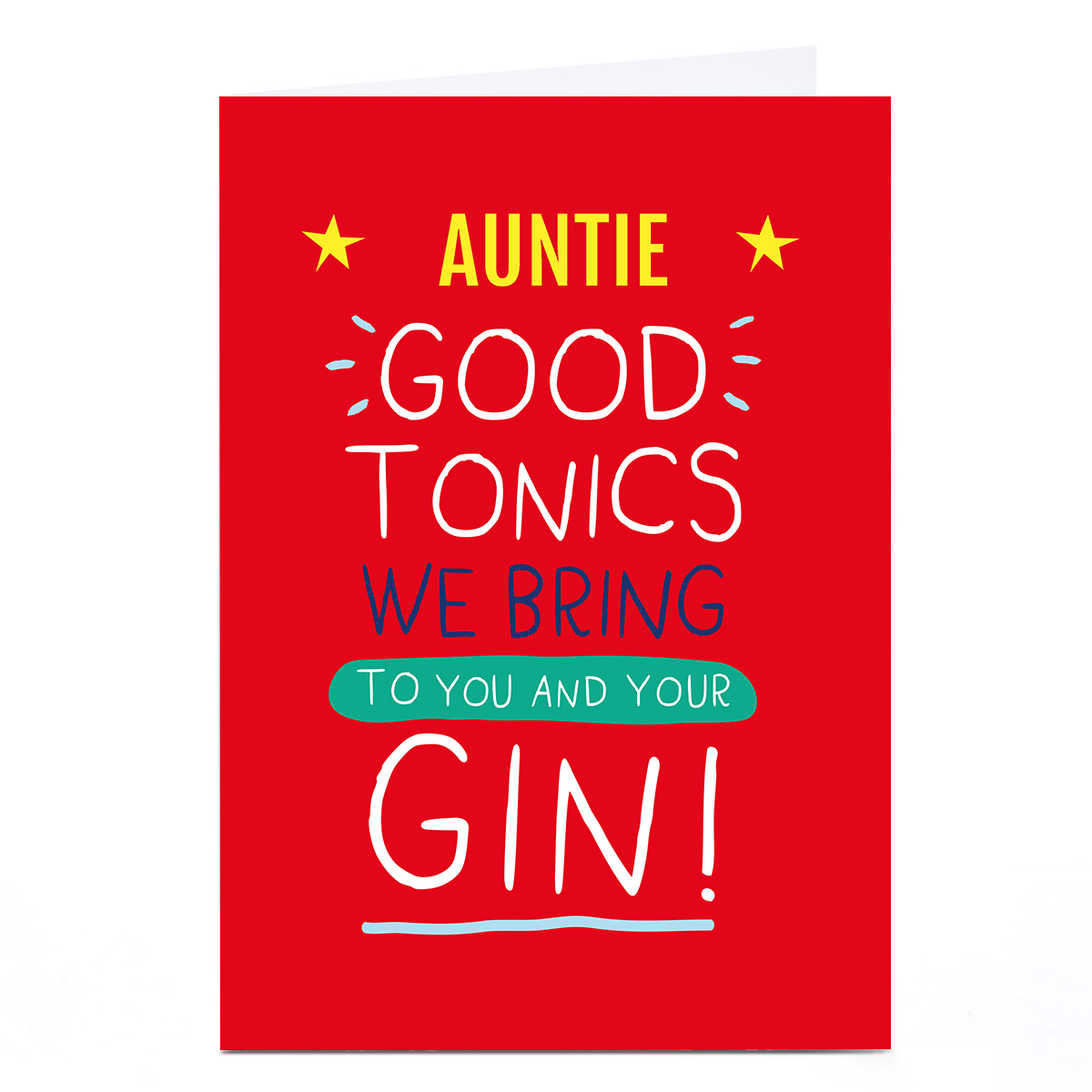 Personalised Smiley Happy People Christmas Card - Gin!
