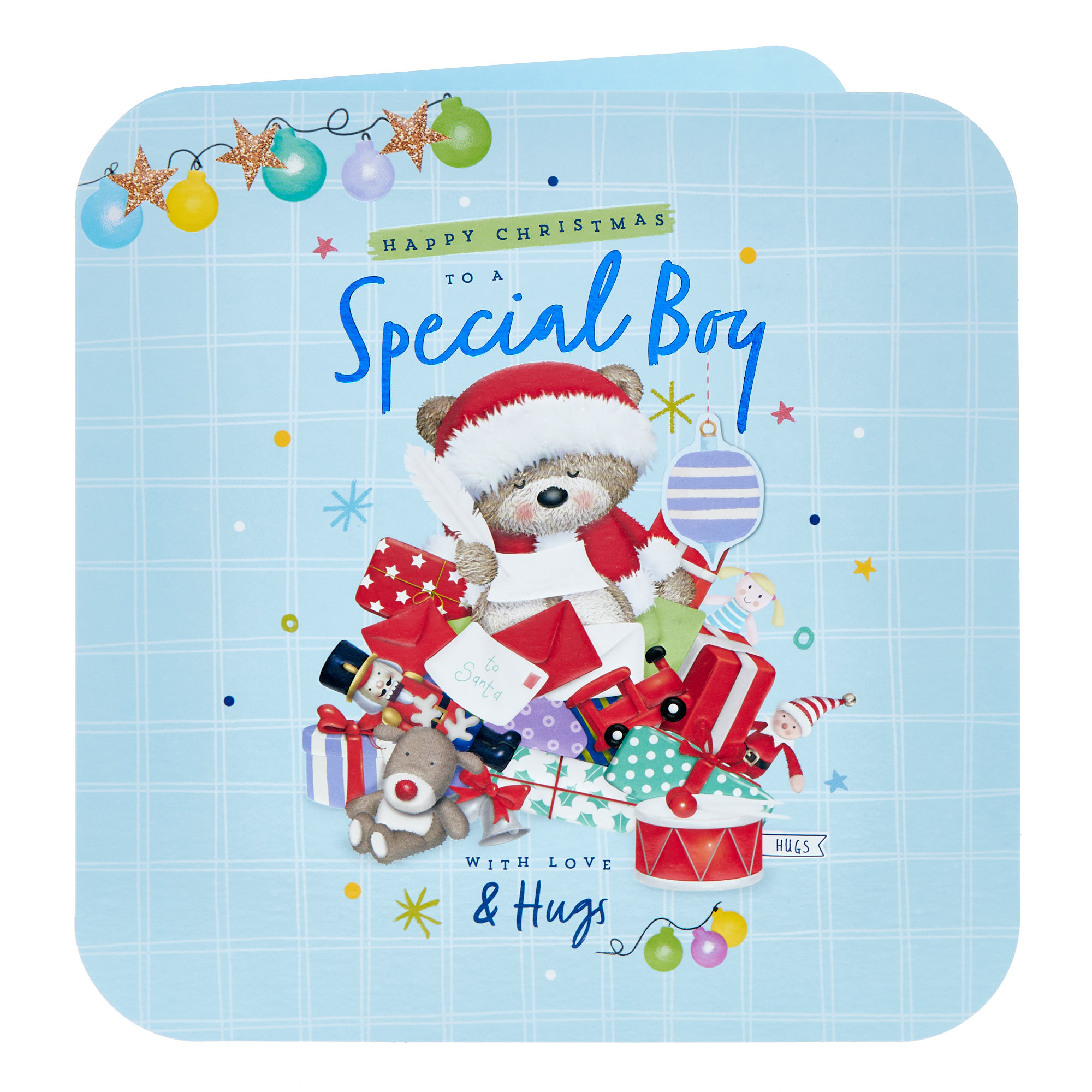 Special Boy Hugs Christmas Card