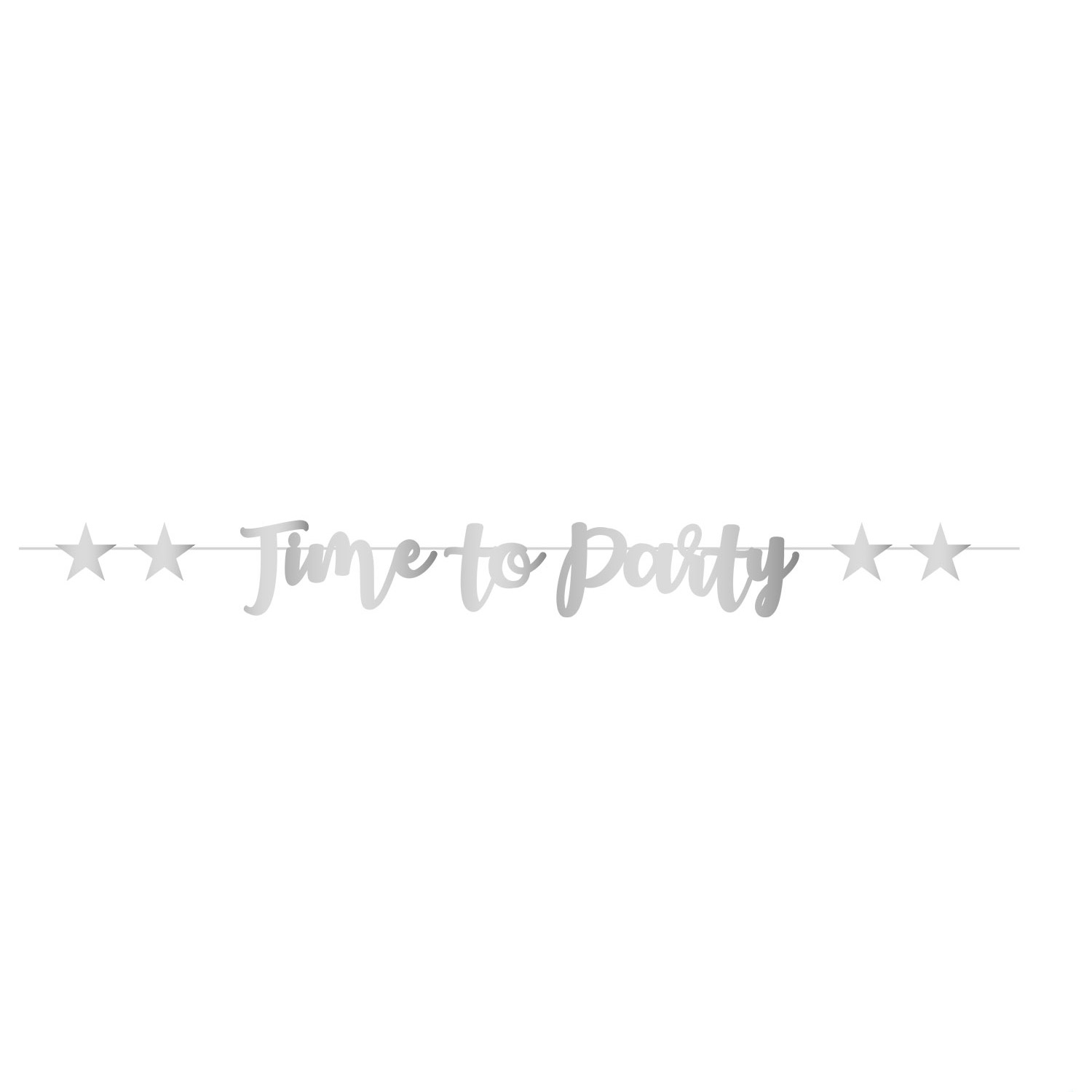 Silver Time To Party Script Letter Banner 