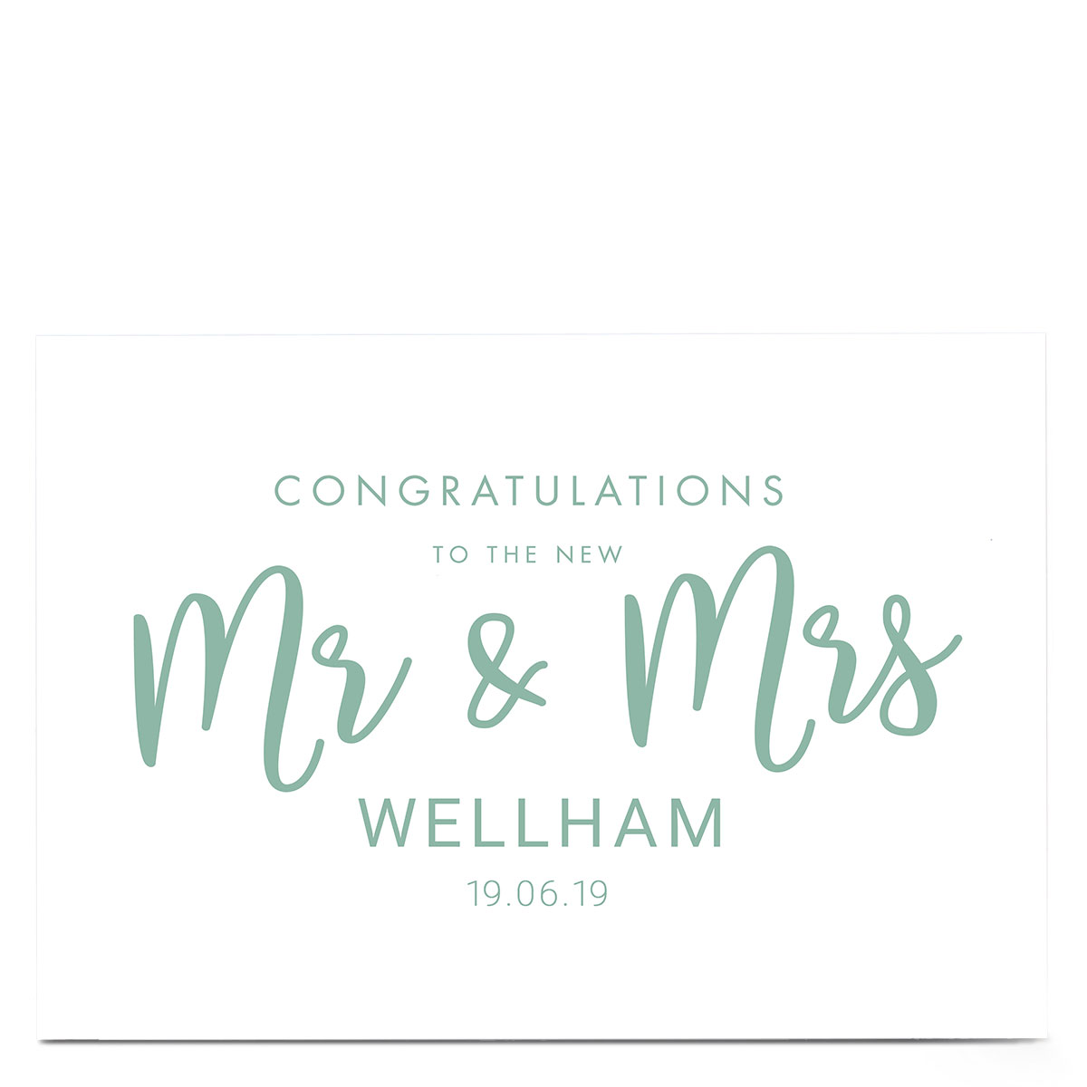 Personalised Wedding Card - Mr & Mrs, Congratulations