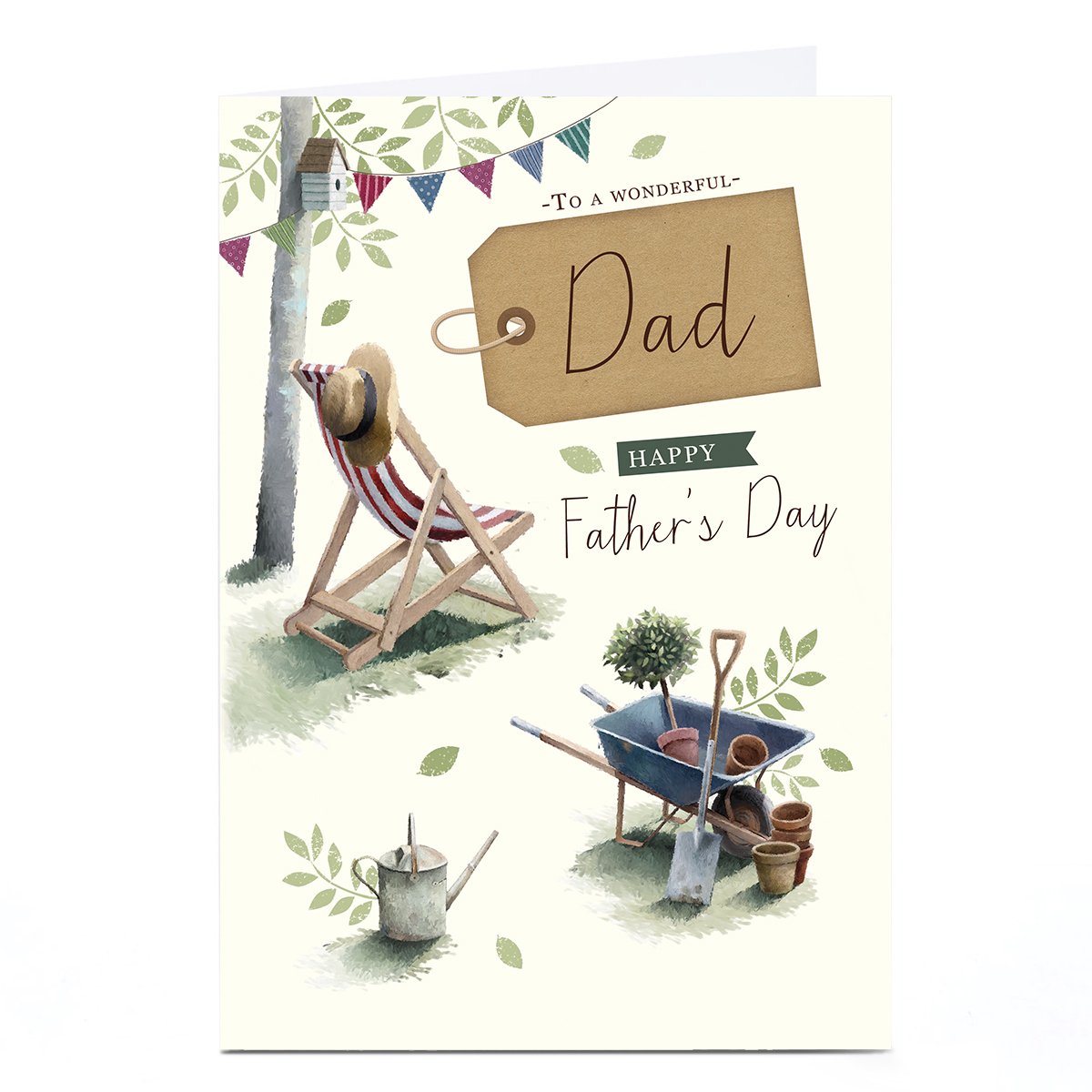 Personalised Father's Day Card - Garden Deck Chair, Dad
