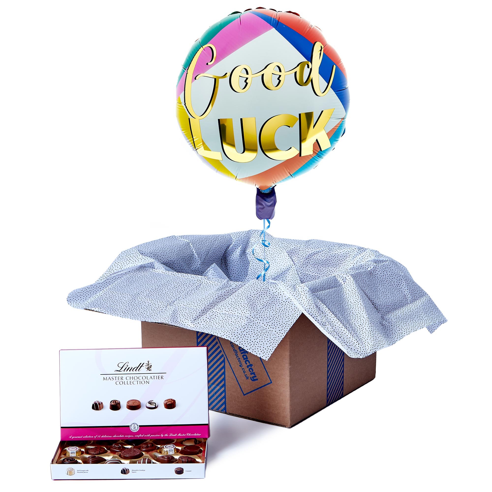 Good Luck Balloon & Lindt Chocolate Box