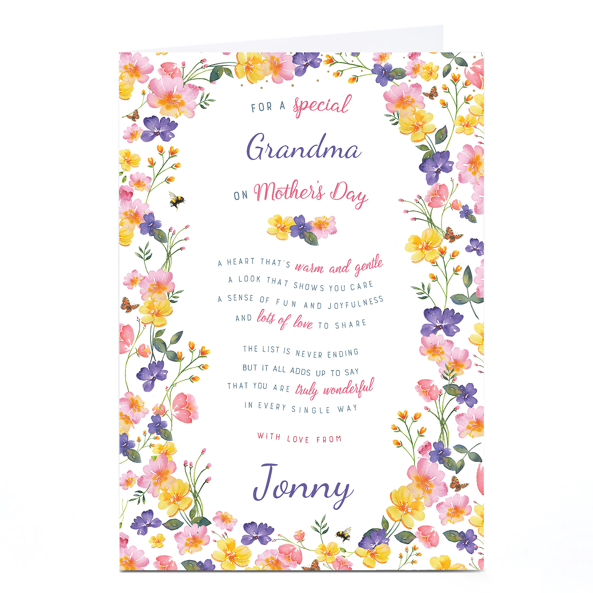 Personalised Mother's Day Card - For A Special, Any Name