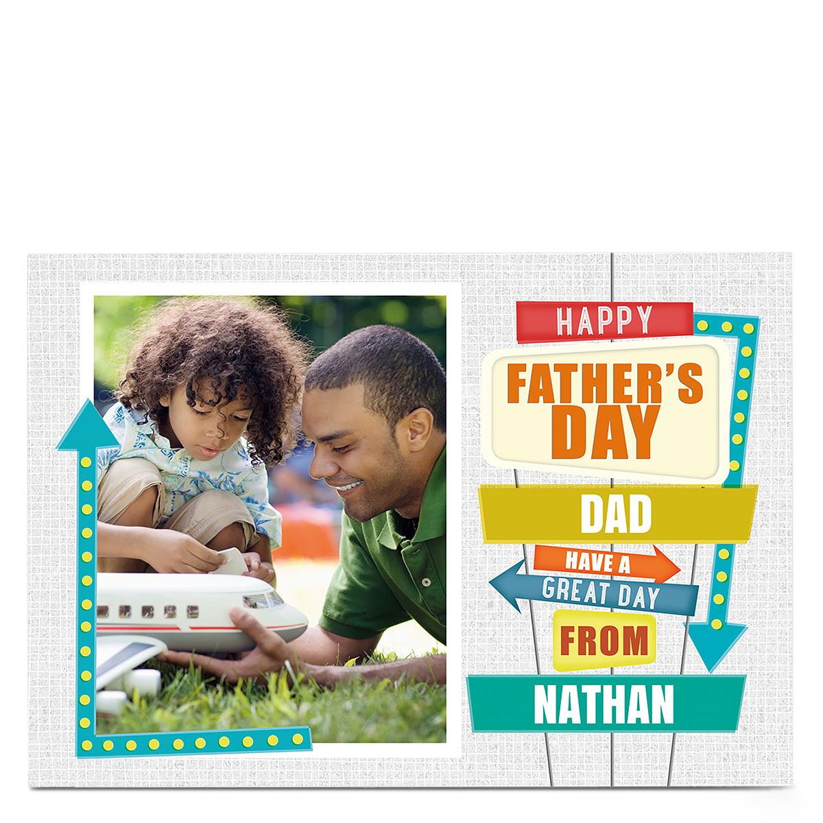 Photo Father's Day Card - Signs And Arrows