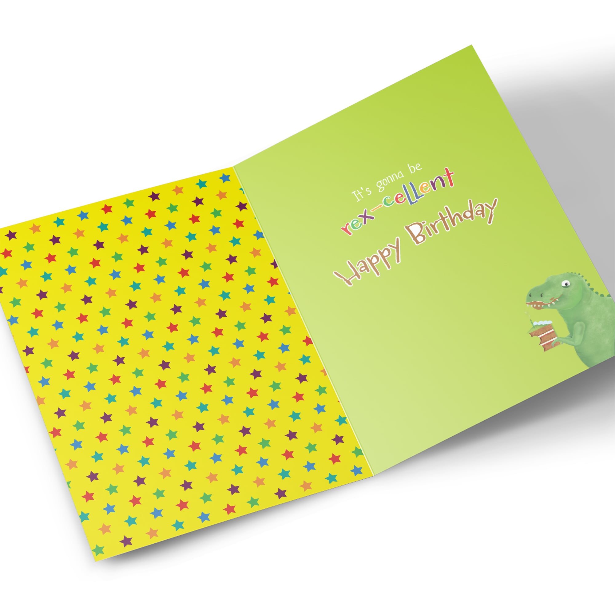 Birthday Card - T-Rex Dinosaur with Cake, Great Grandson