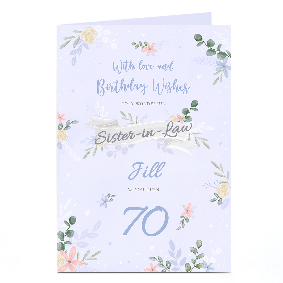 Personalised Birthday Card - Sister-in-Law, Editable Age
