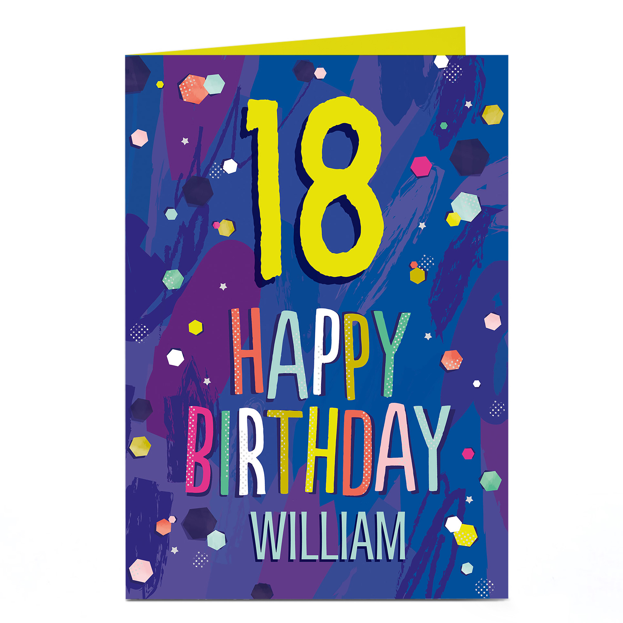 Personalised Any Age Birthday Card - Happy Birthday Blue