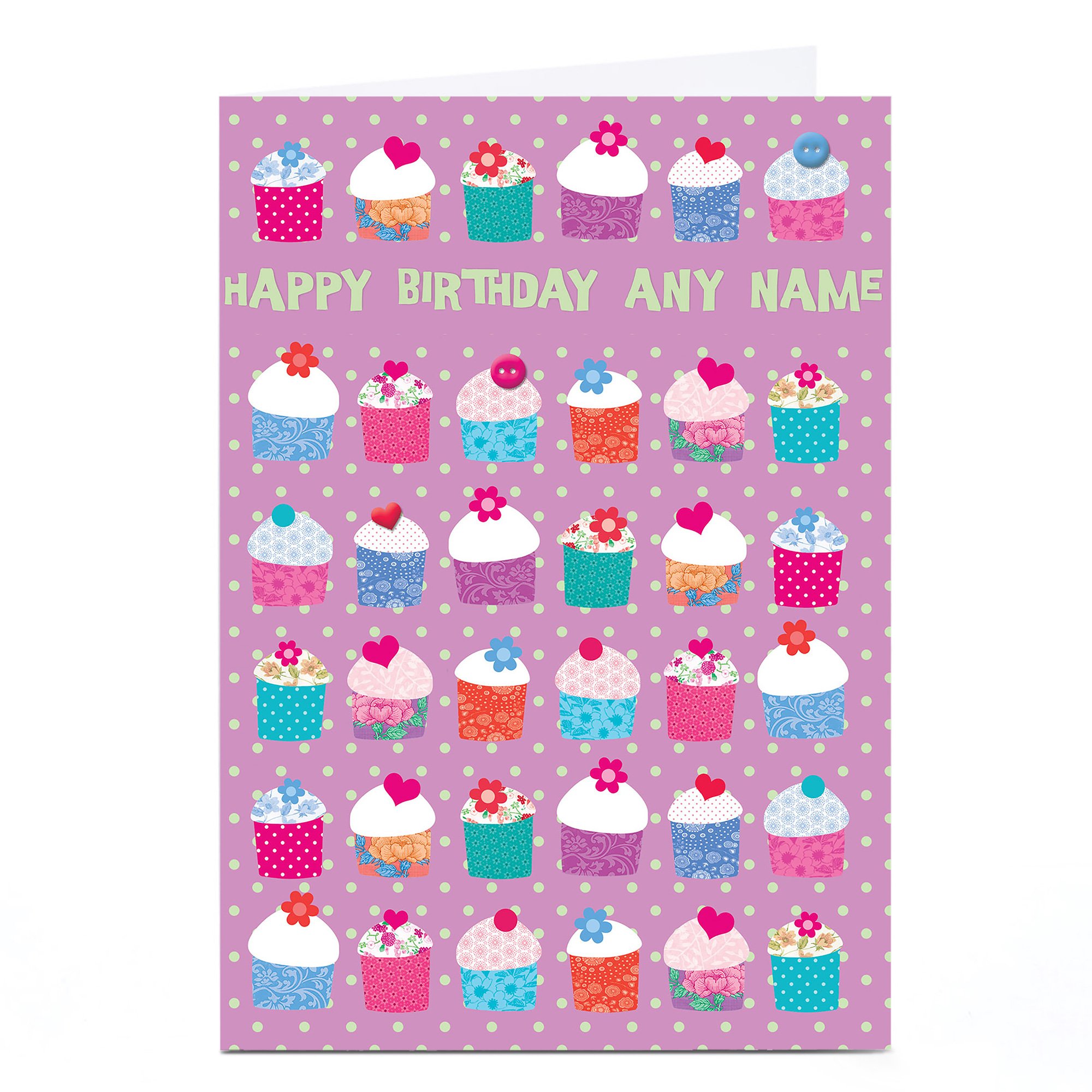 Personalised Birthday Card - Polka Dot Cupcakes