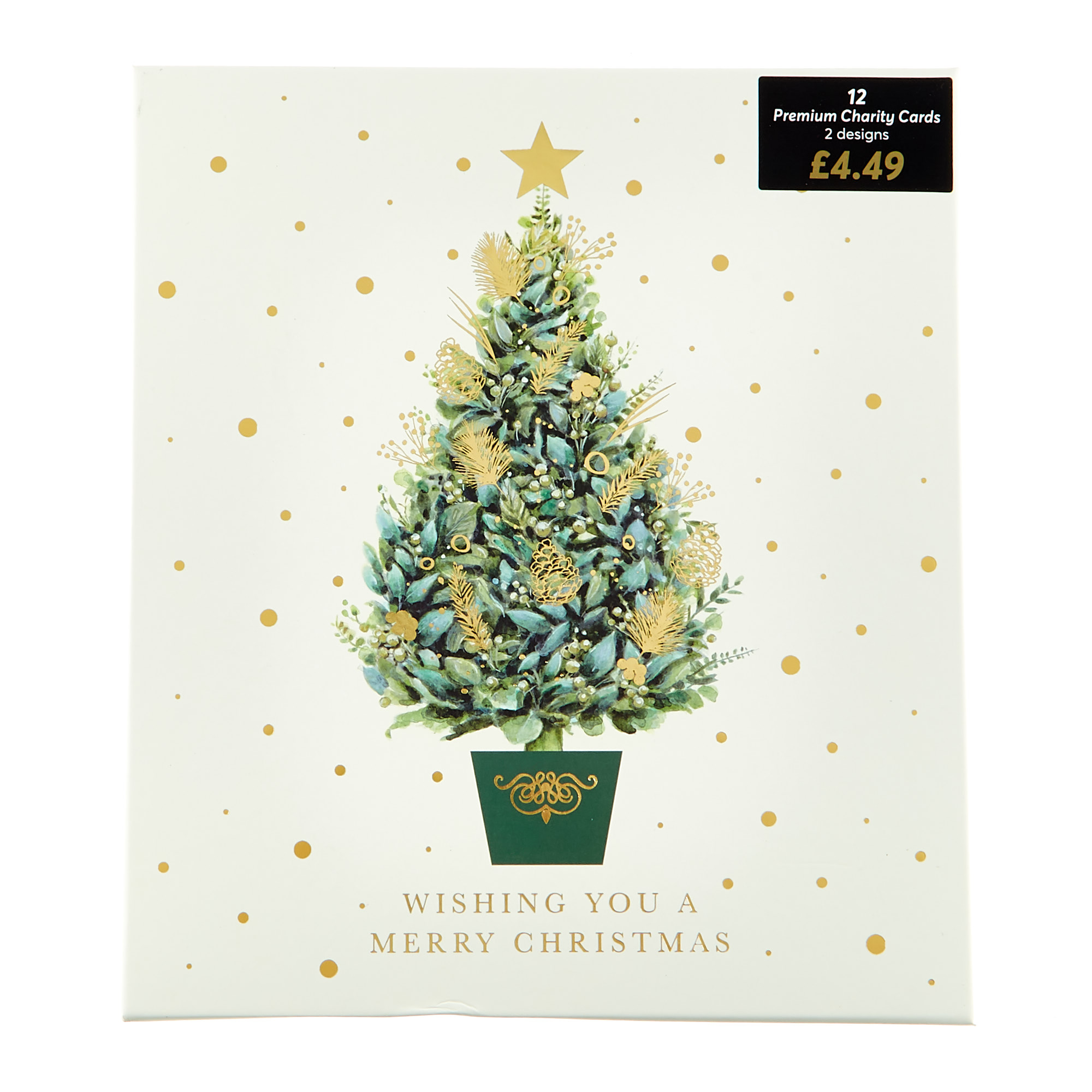Buy 12 Deluxe Charity Boxed Christmas Cards Tree & Wreath (2 Designs