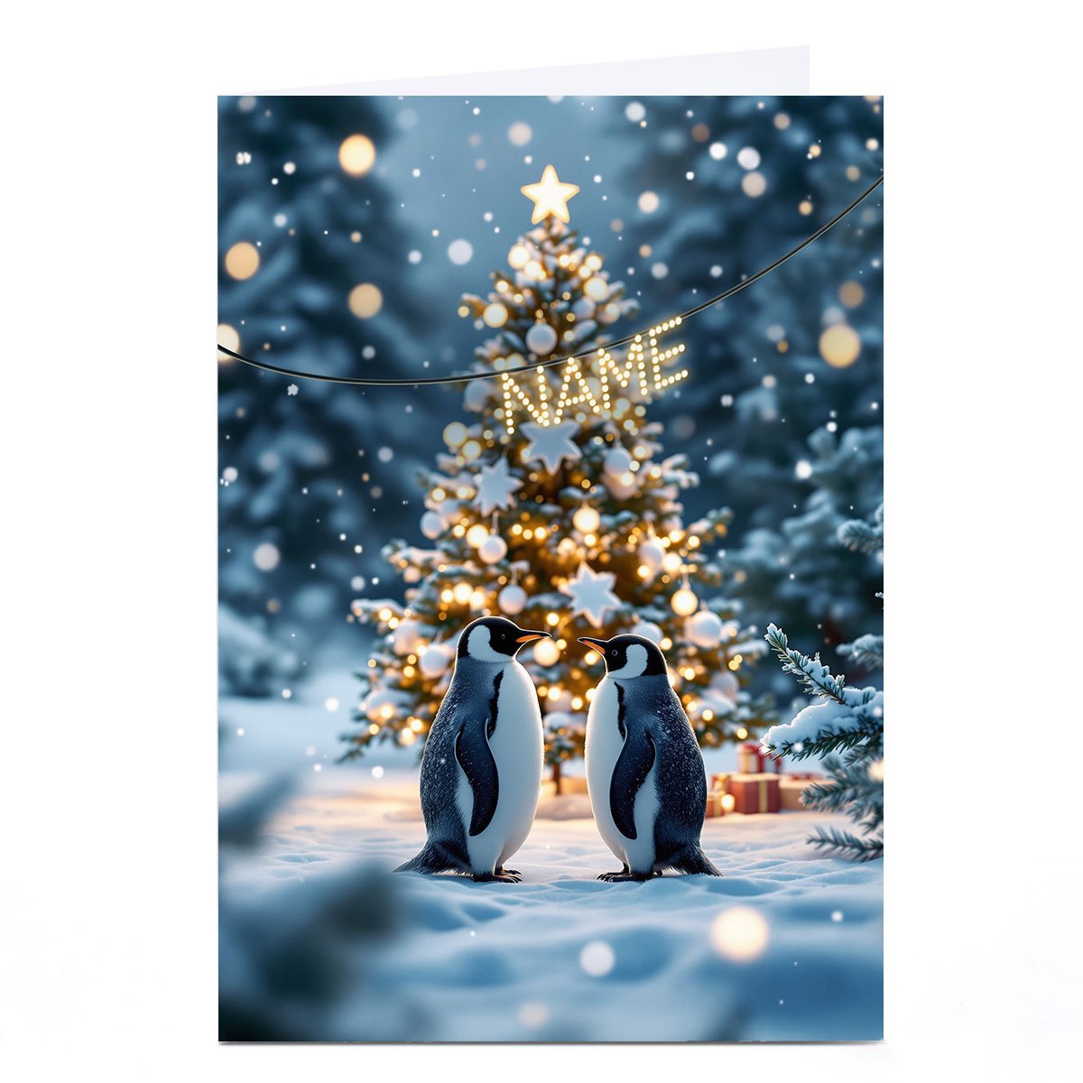 Personalised Christmas Card - Penguin Couple Boyfriend