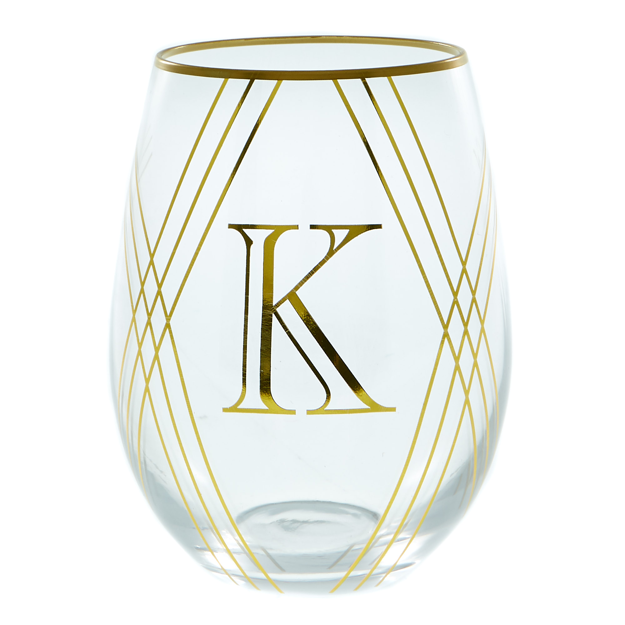 Letter K Glass Tumbler