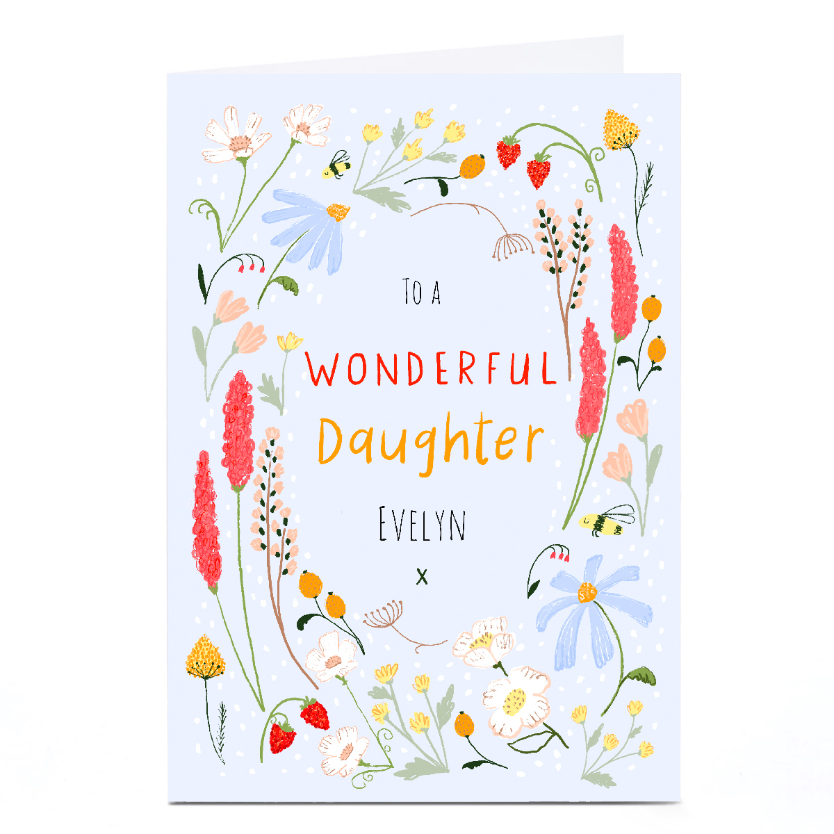 Personalised Emma Valenghi Birthday Card - Blue Floral, Daughter