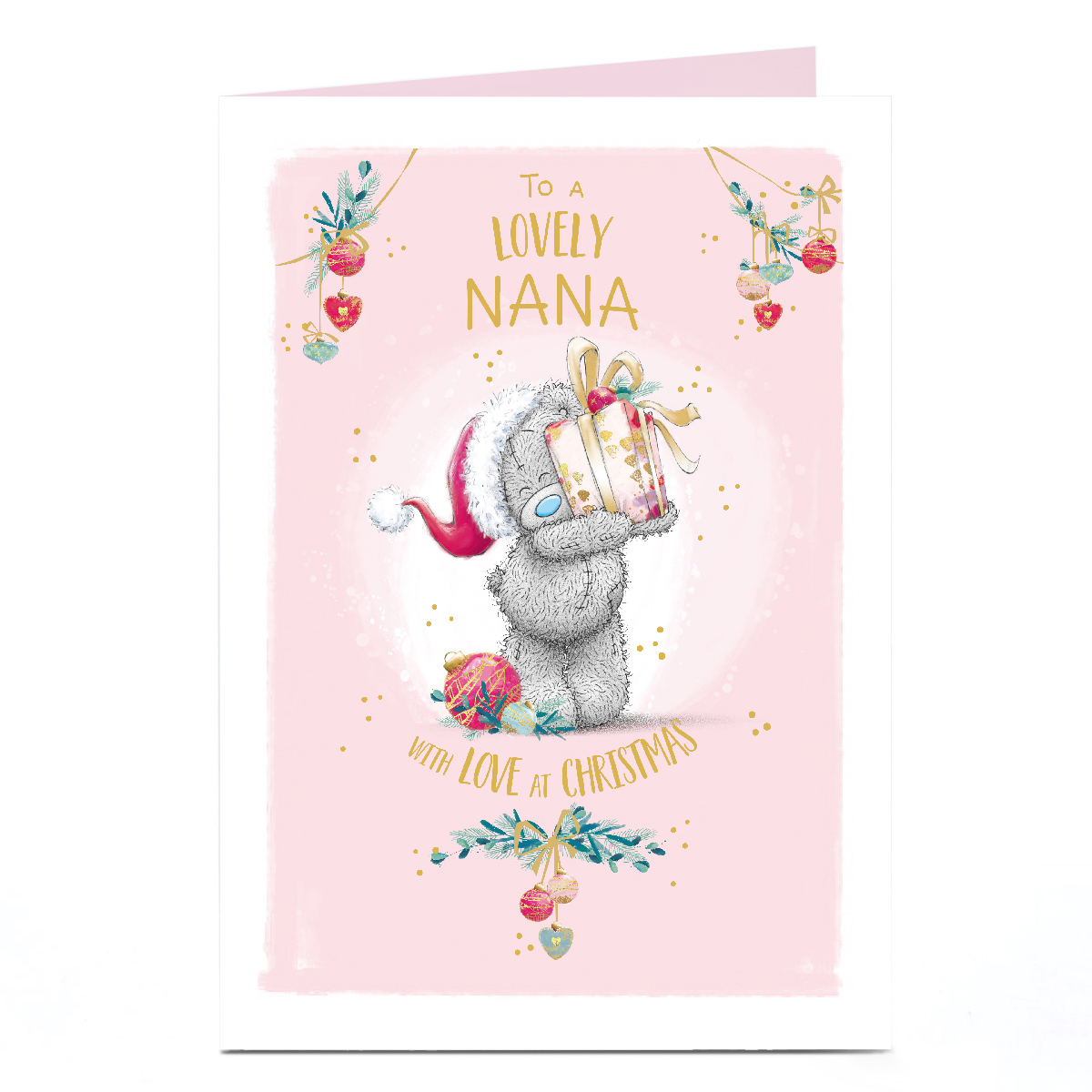 Personalised Tatty Teddy Christmas Card - To a Lovely Nana