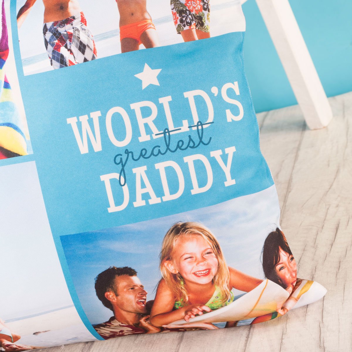 Multi Photo Cushion - World's Greatest Daddy