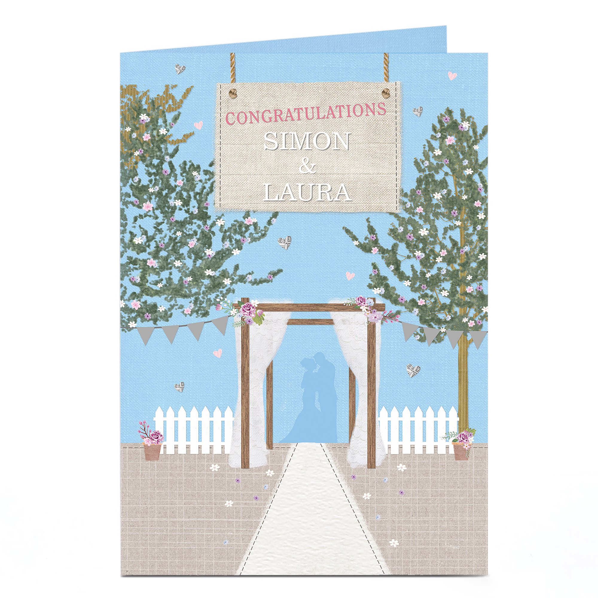 Personalised Wedding Card - Outdoor Wedding Scene
