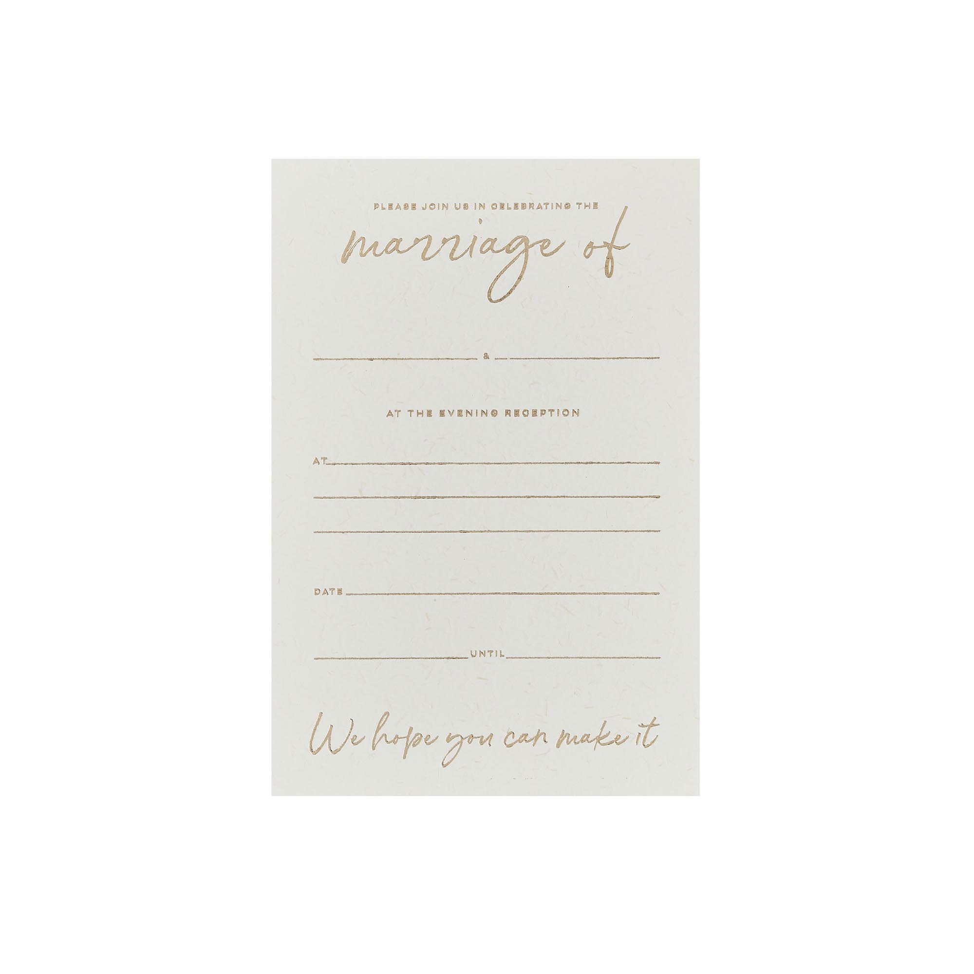 Gold Evening Reception Invitations - Pack of 20