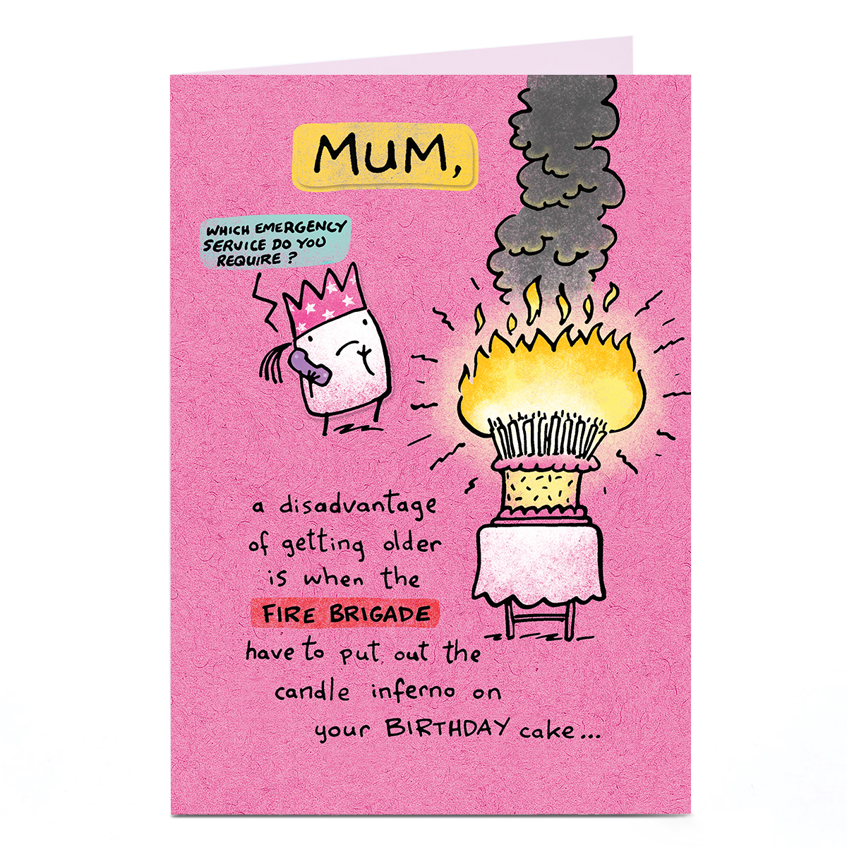 Birthday Card - Candle Inferno, Mum