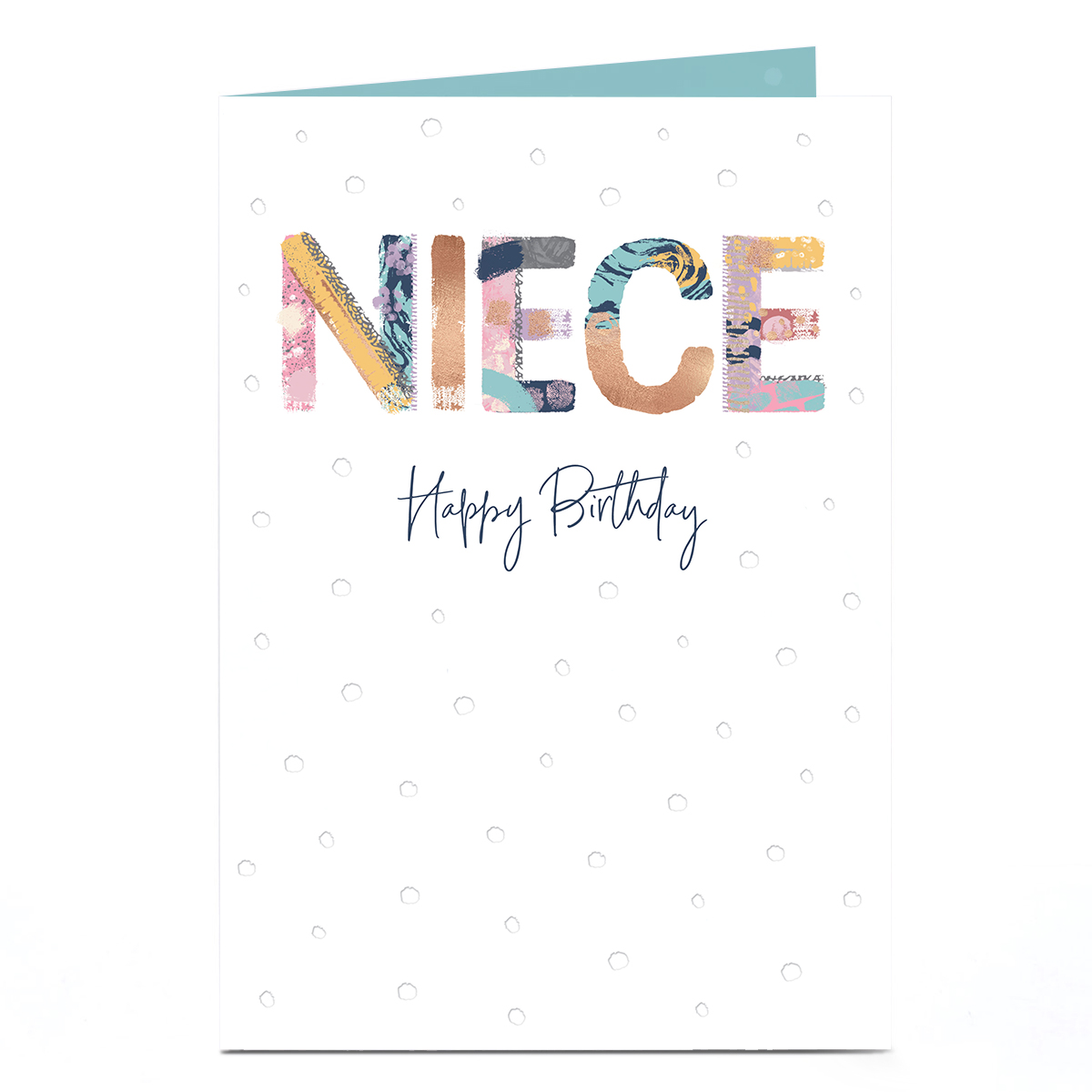 Birthday Card - Patchwork Letters, Niece