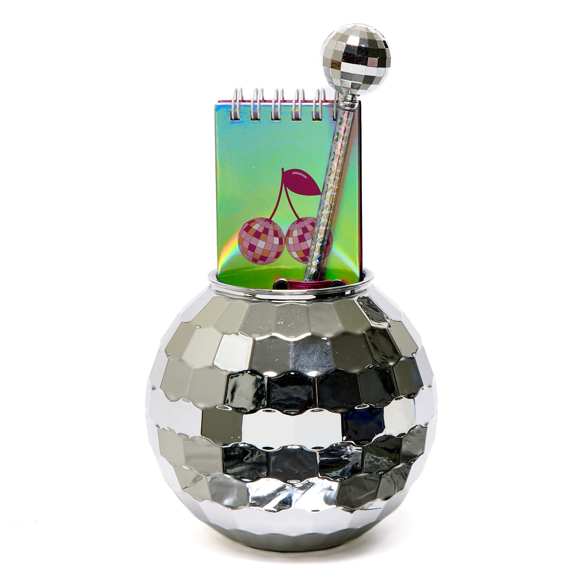 Cowgirl Disco Ball Pen Pot, Notepad & Pen