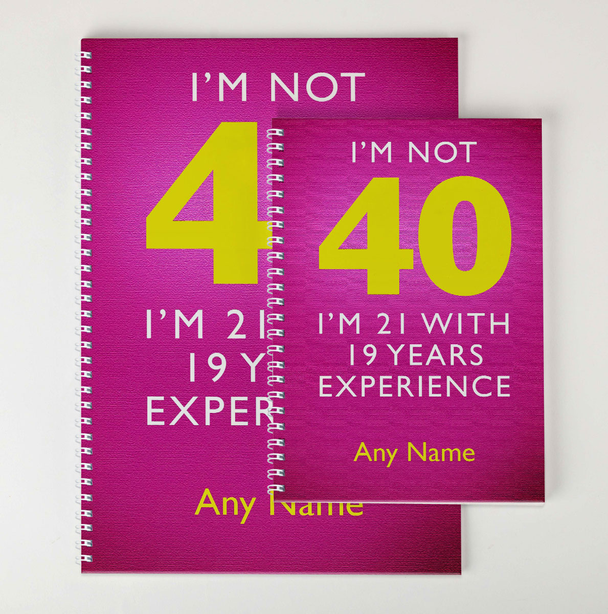 Personalised Pink I'm Not 40 Notebook