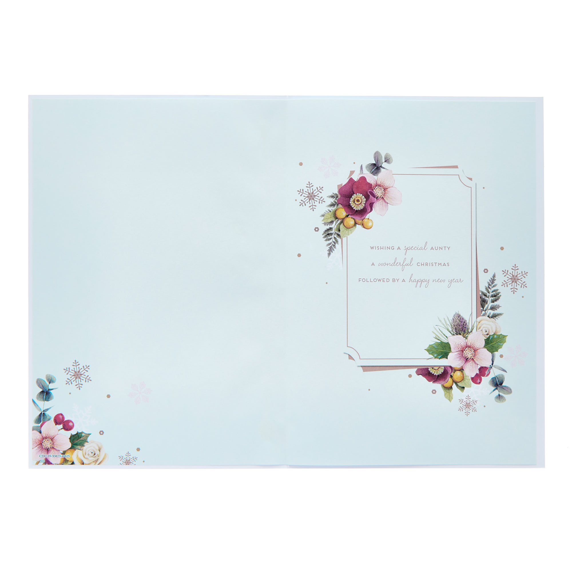 Aunty Pink Floral Christmas Card