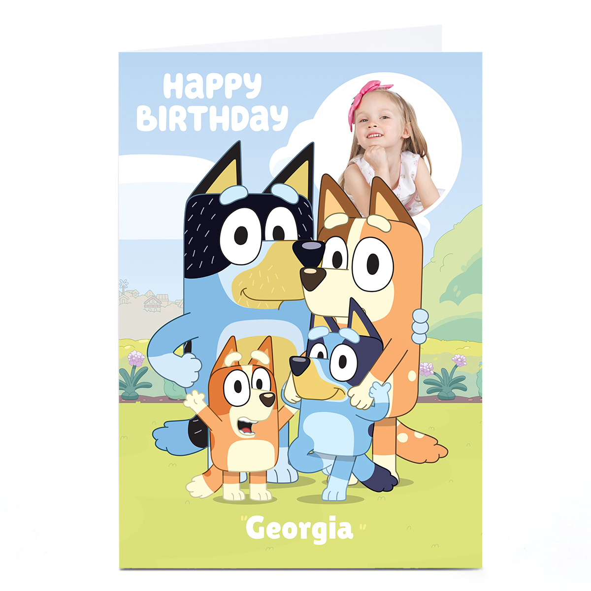 Personalised Birthday Card - Bluey Photo Upload Card, Any Name