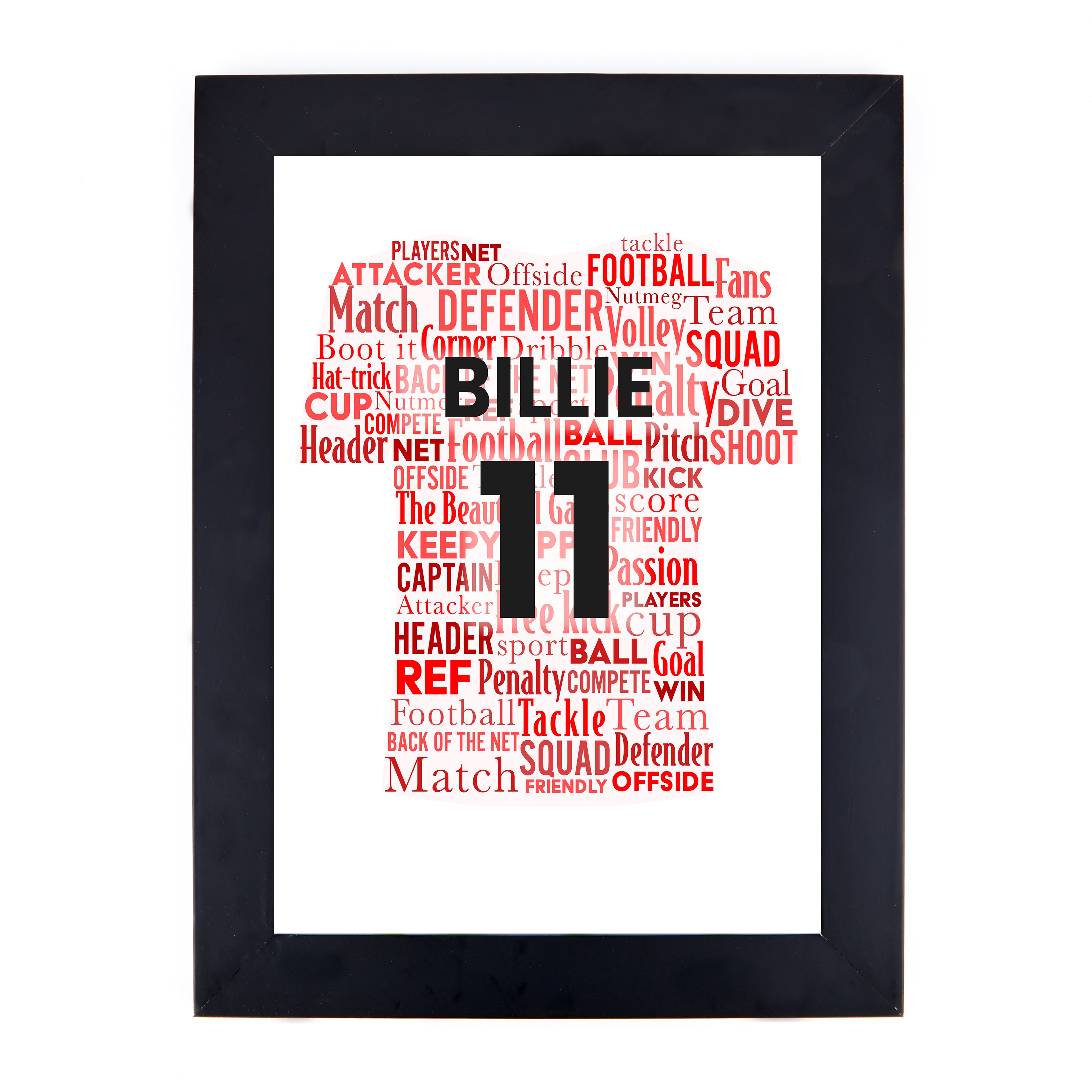 Personalised Footballer Name Print, Red