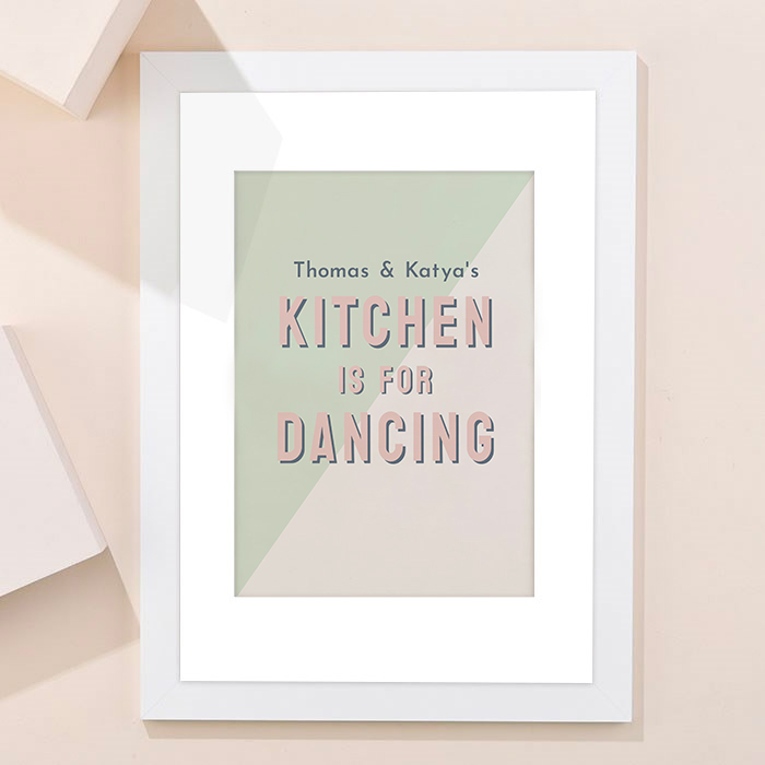 Personalised Kitchen Is For Dancing Framed Wall Art - Names