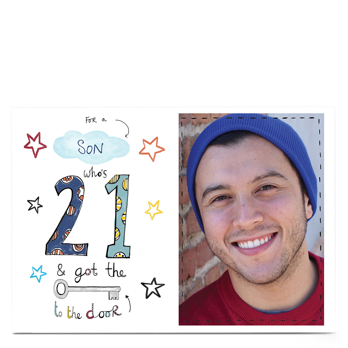 Photo 21st Birthday Card - Key To The Door, Son