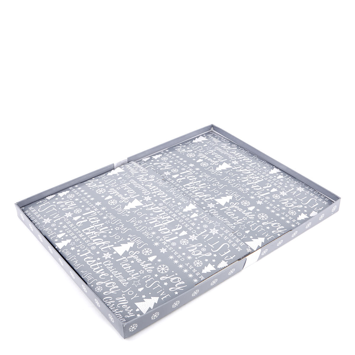 Grey and White Flat-Pack Gown Christmas Gift Box