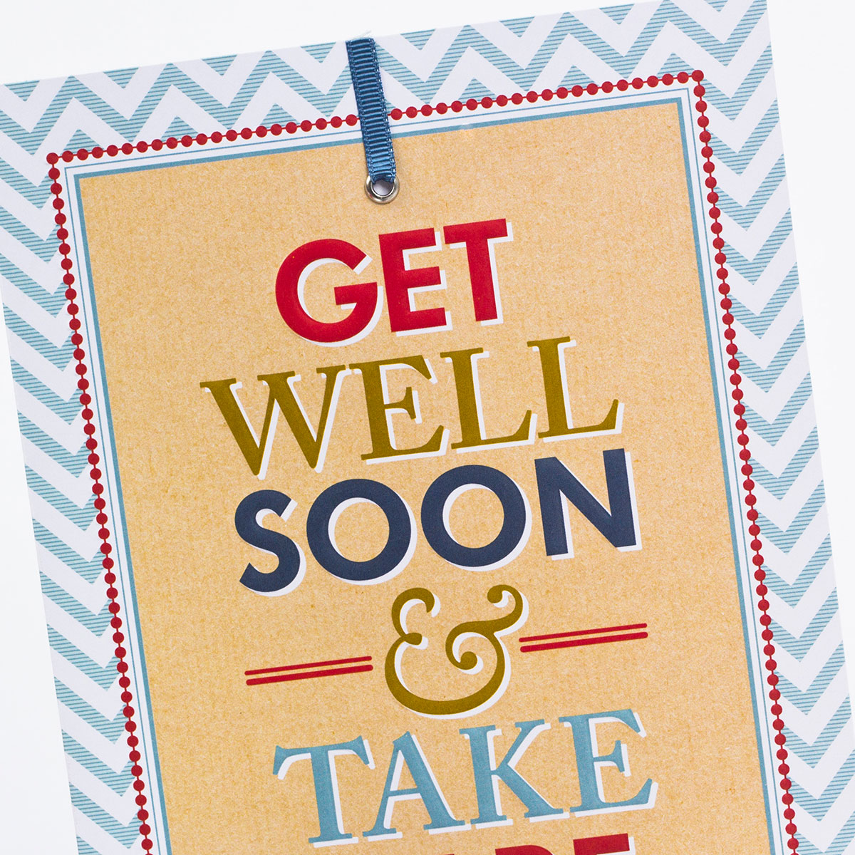 Get Well Soon Card - Zigzag Pattern
