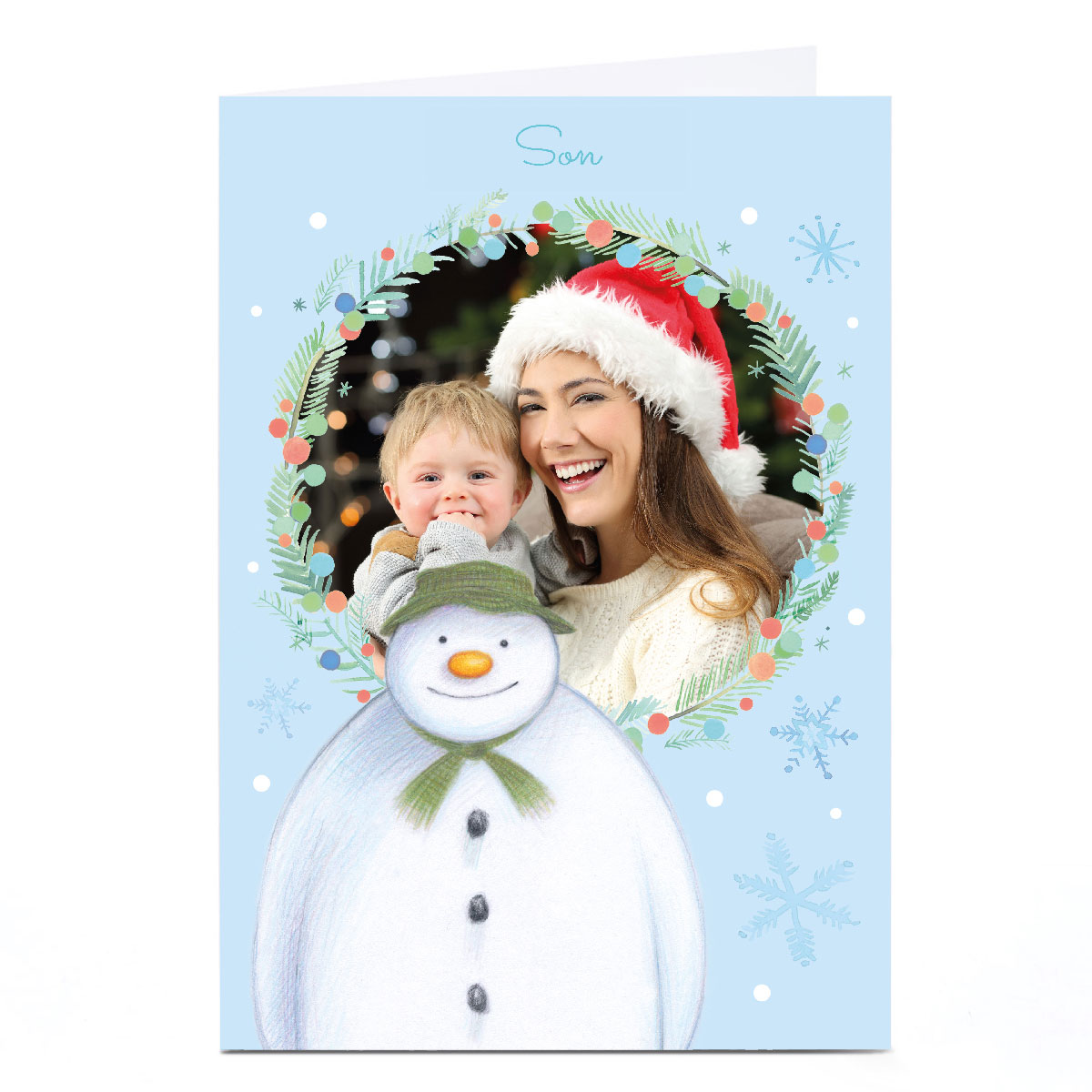 Photo Upload Snowman Christmas Card - Son