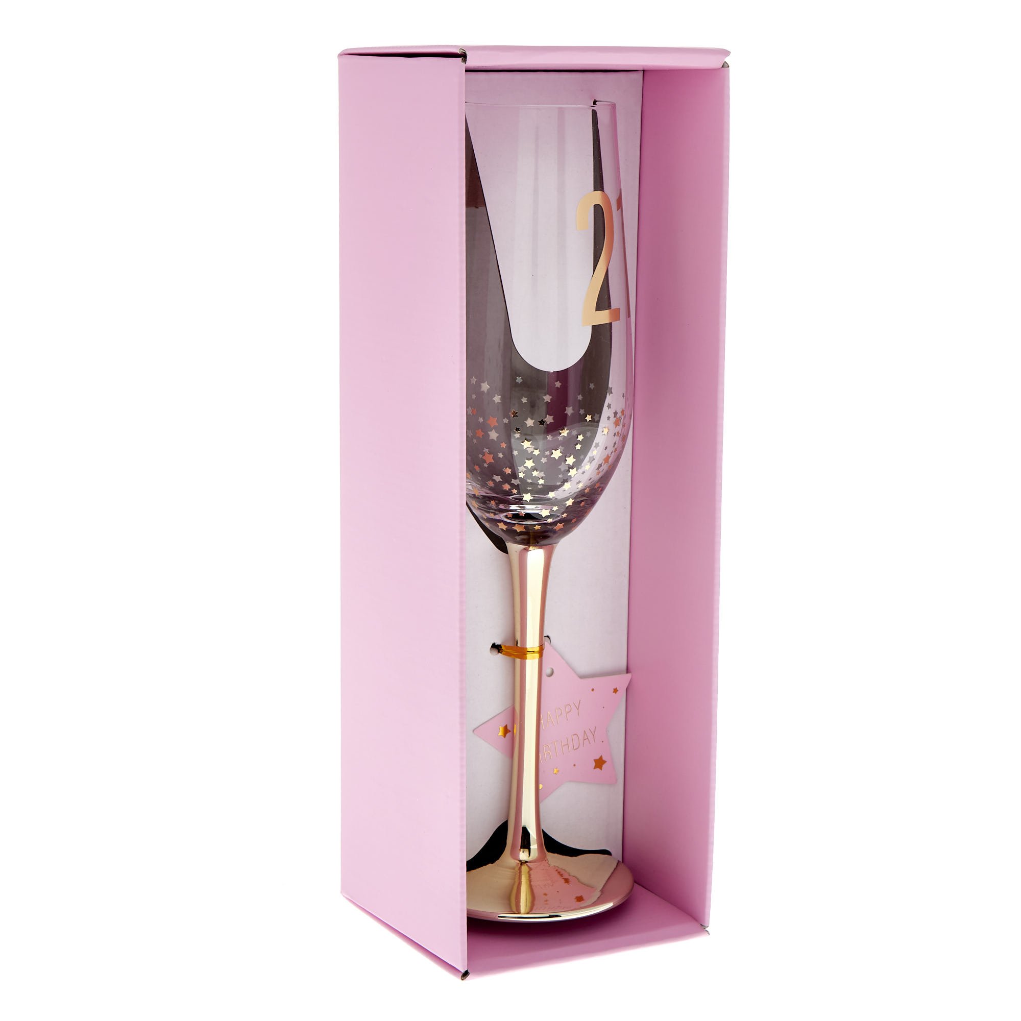 21st Birthday Gold Stars Champagne Flute