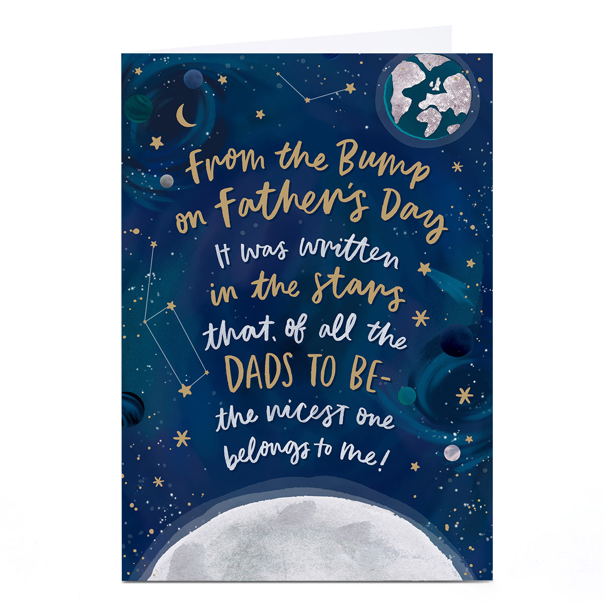 Personalised Father's Day Card - From The Bump, Moon