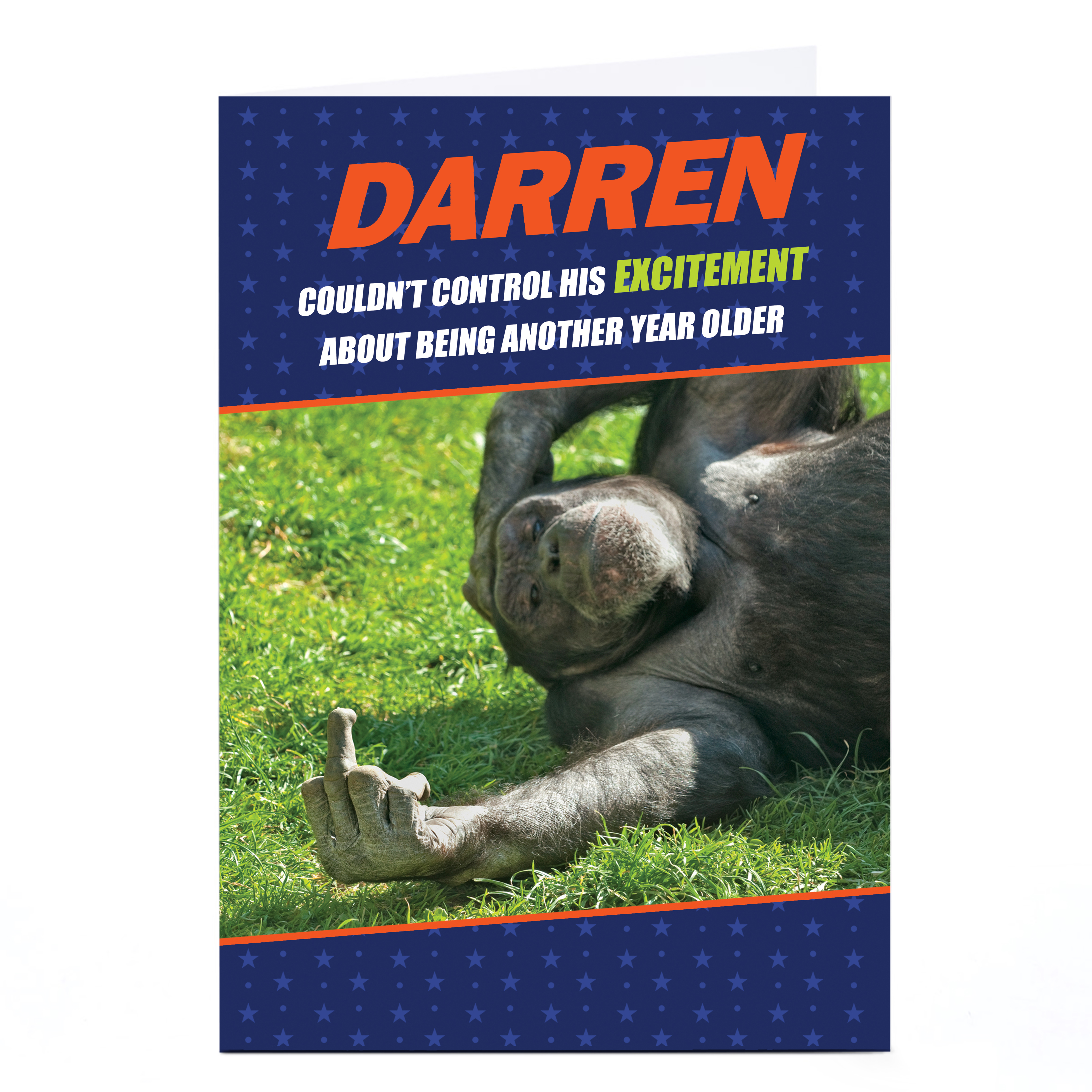 Personalised Birthday Card - Excited Monkey