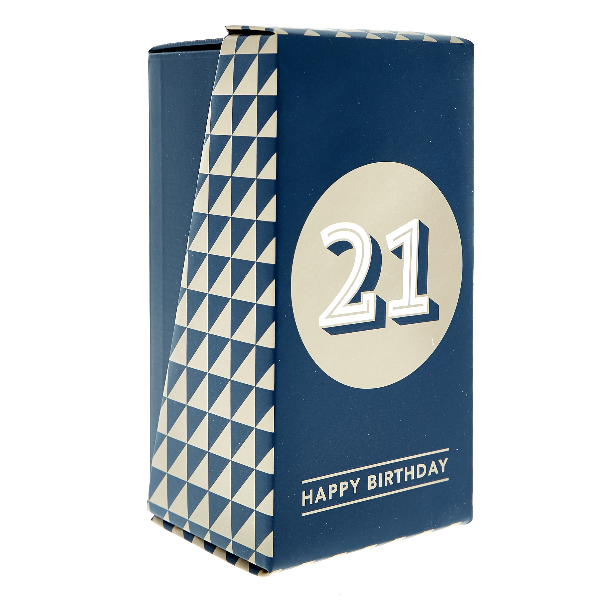 21st Birthday Pint Glass In A Box - Blue & Gold 